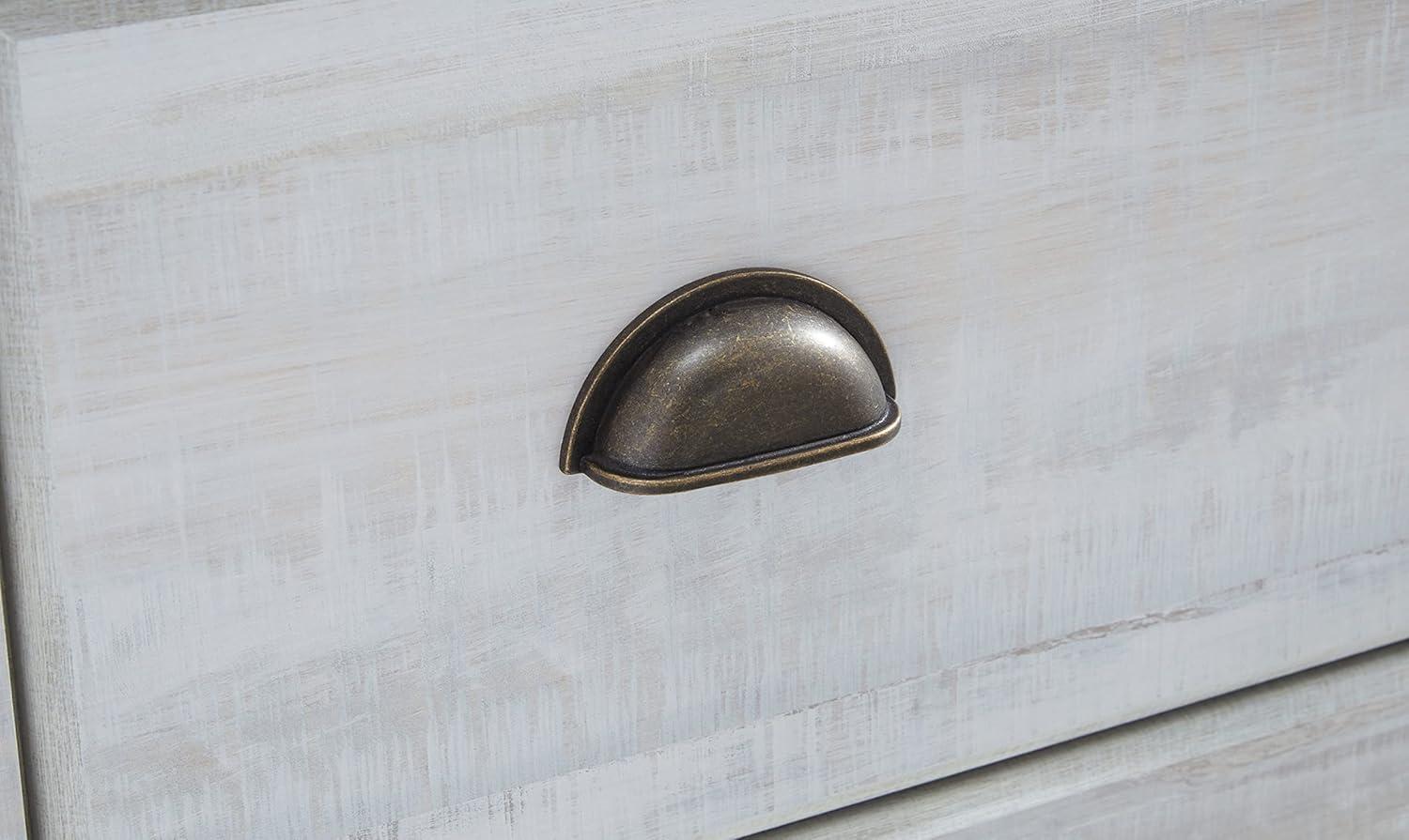 Weathered White and Oak Grain Farmhouse Dresser with 3 Drawers