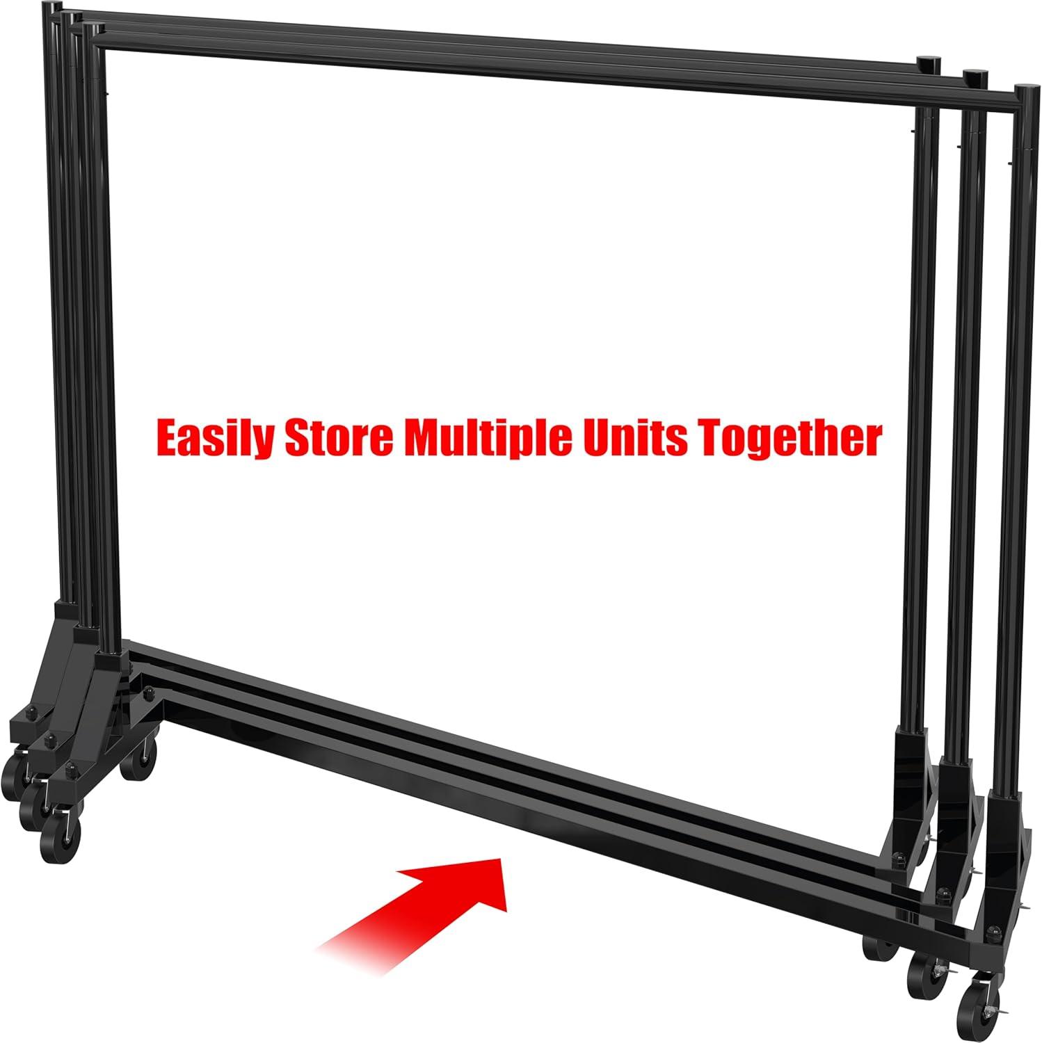 Simple Houseware Commercial Grade Z-Base Heavy Duty Clothing Rack, 400 lb Load, Blue