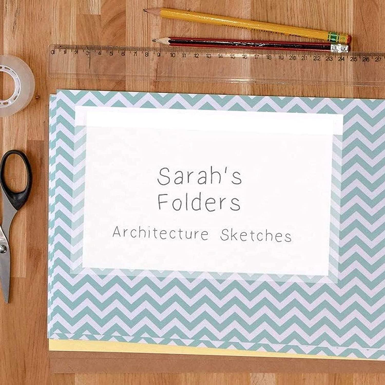 50-Pack Clear Adhesive Pockets Sleeves 5x8 for Index Card and Planners, Bulk Top Load Plastic Label Holder Protector for Photos, Note Cards, Office Supplies, Small Business