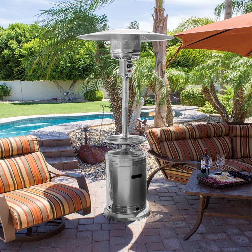 Stainless Steel Outdoor Propane Patio Heater with Wheels