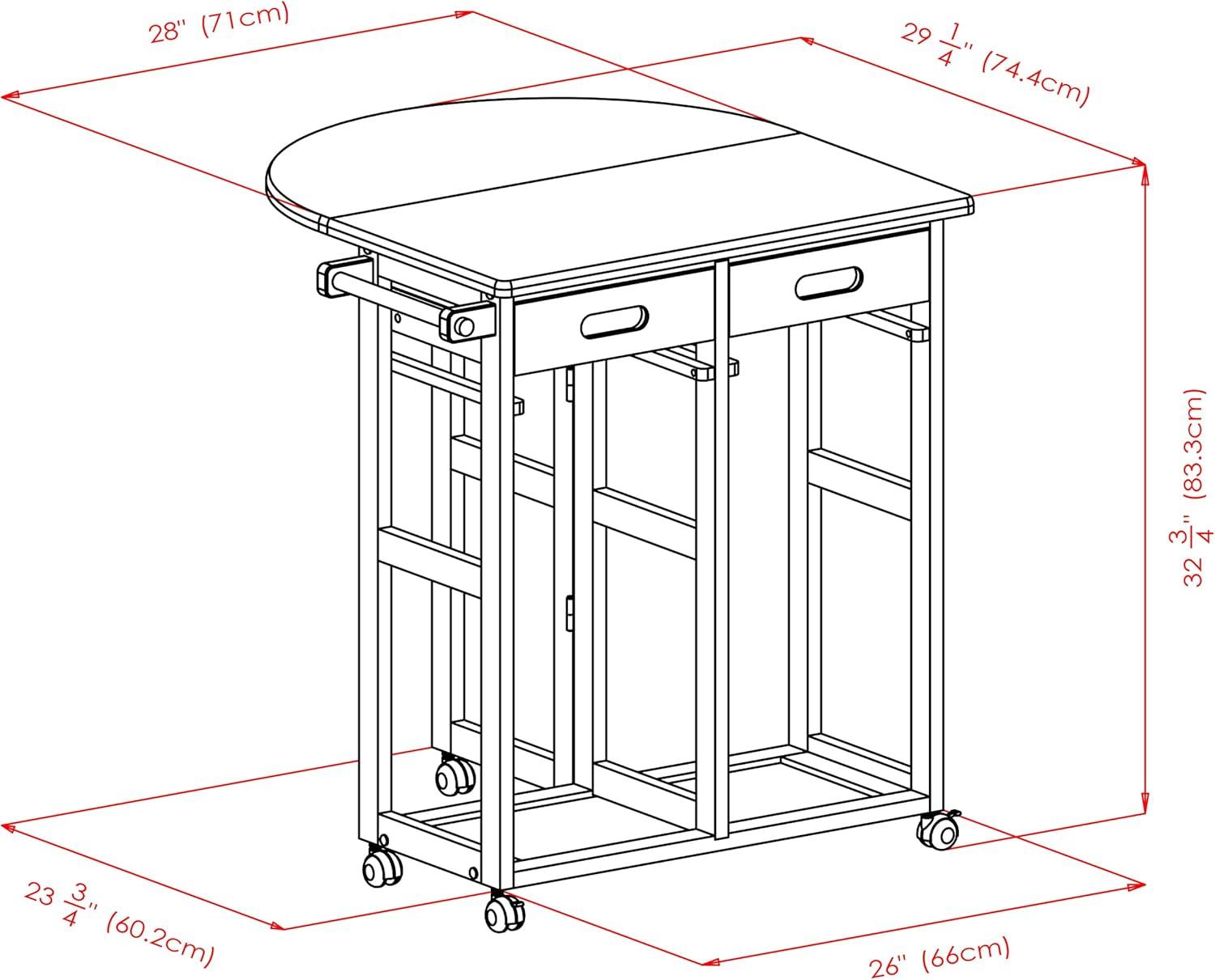 Winsome 3pc Burnett Space Saver Set Beech: Compact Folding Table with 2 Stools, Wood Frame