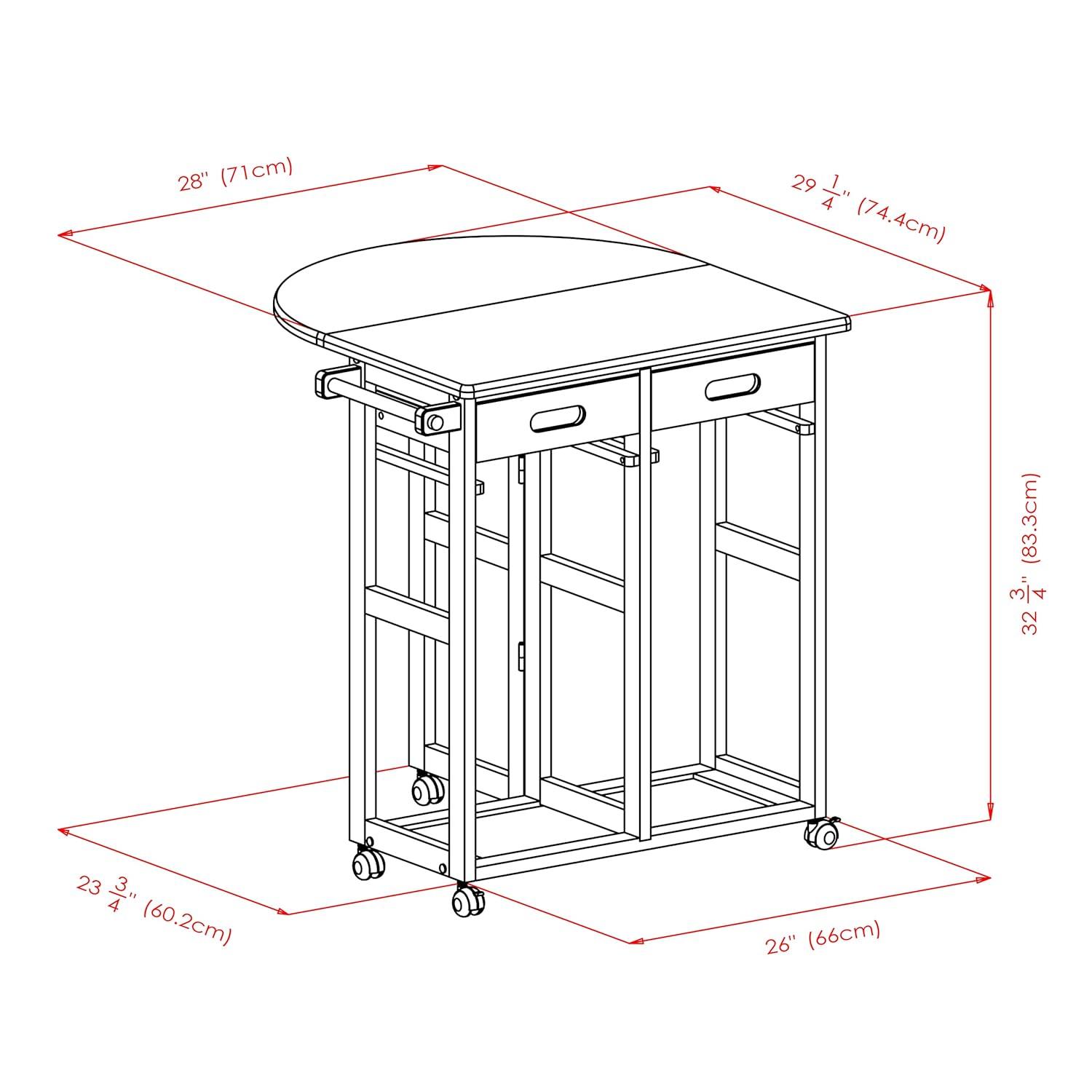 Winsome 3pc Burnett Space Saver Set Beech: Compact Folding Table with 2 Stools, Wood Frame