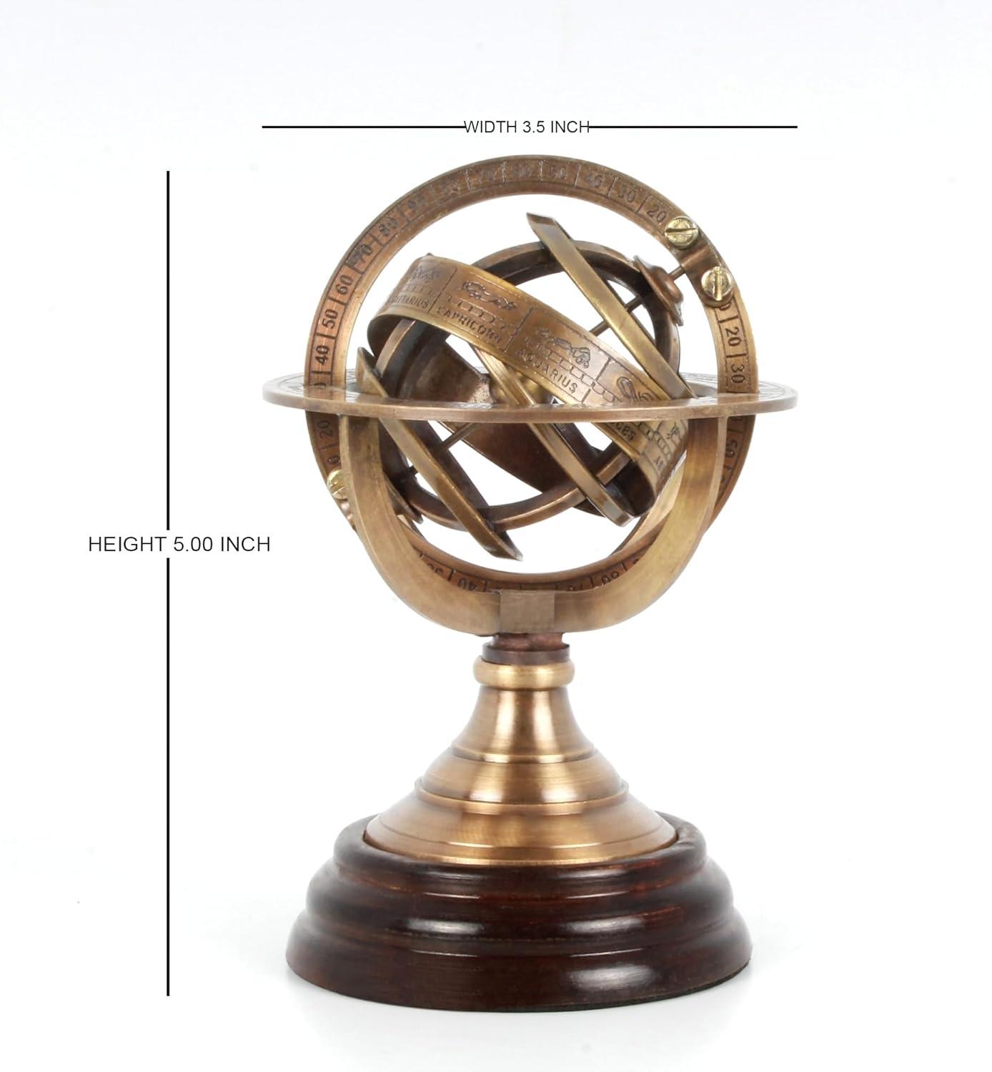 Thor Brass Globe Armillary Unique Table Decor