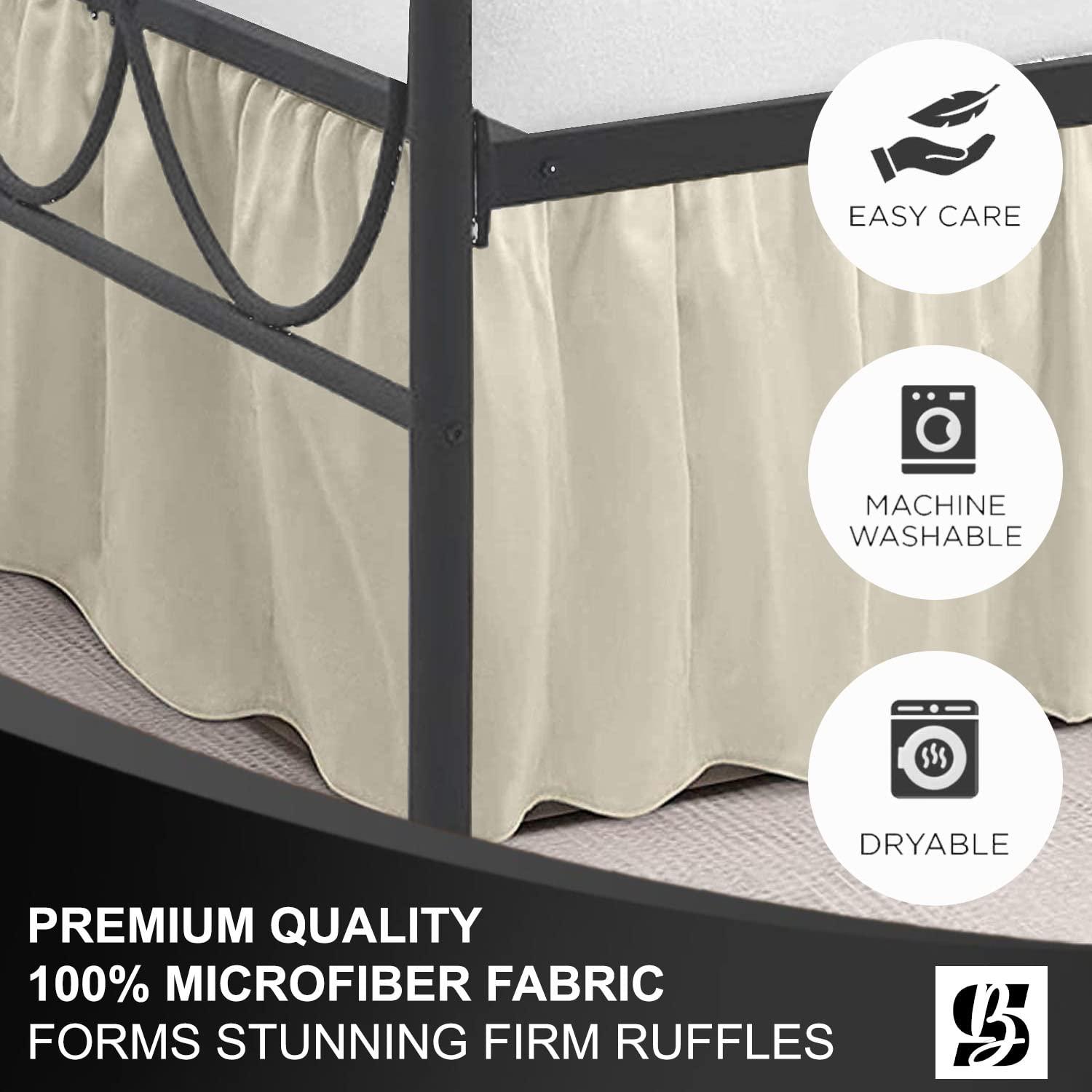 Fresh Ideas Fresh Ideas Ruffled Poplin Bed Skirt, 14" Drop Length