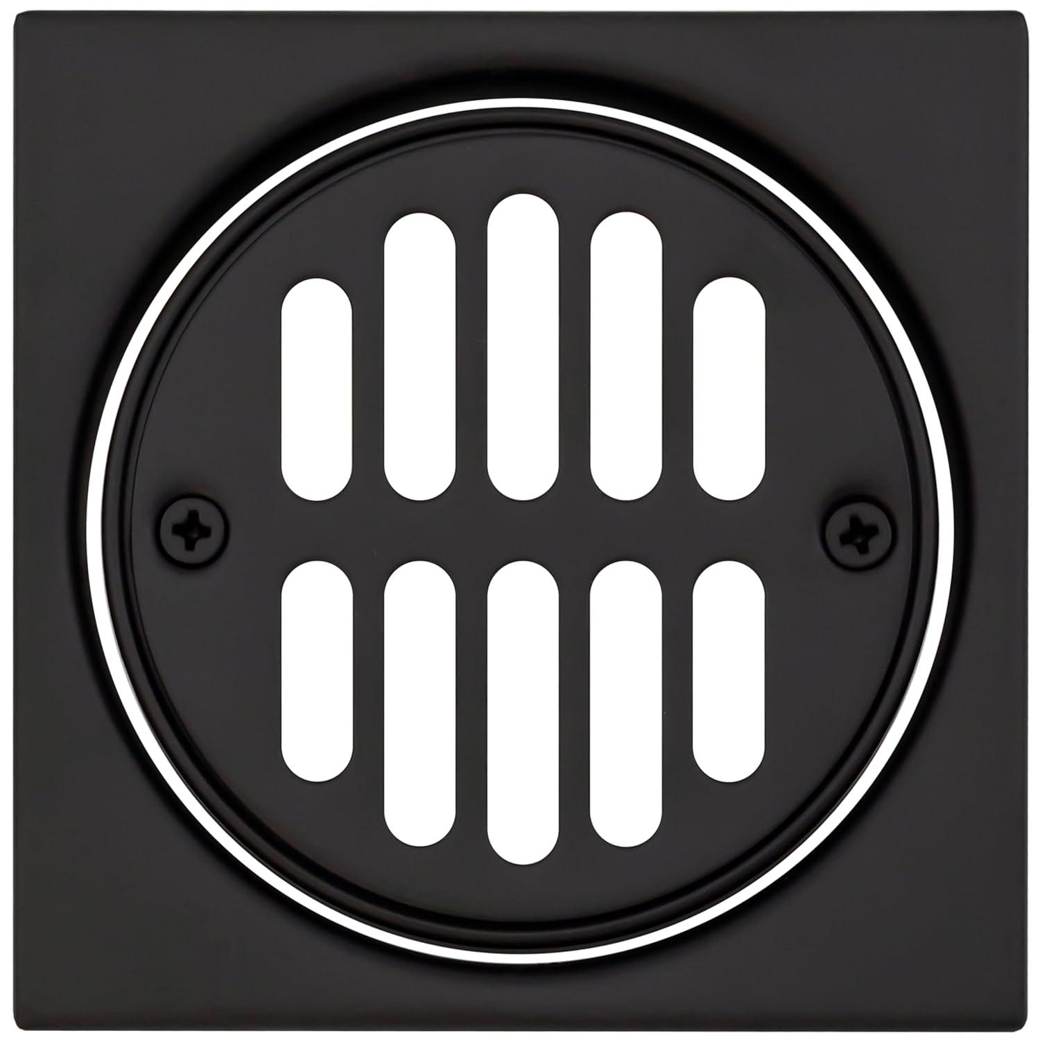 4-1/4" Brass Shower Tile Square with 3-1/2" OD Round Drain Cover