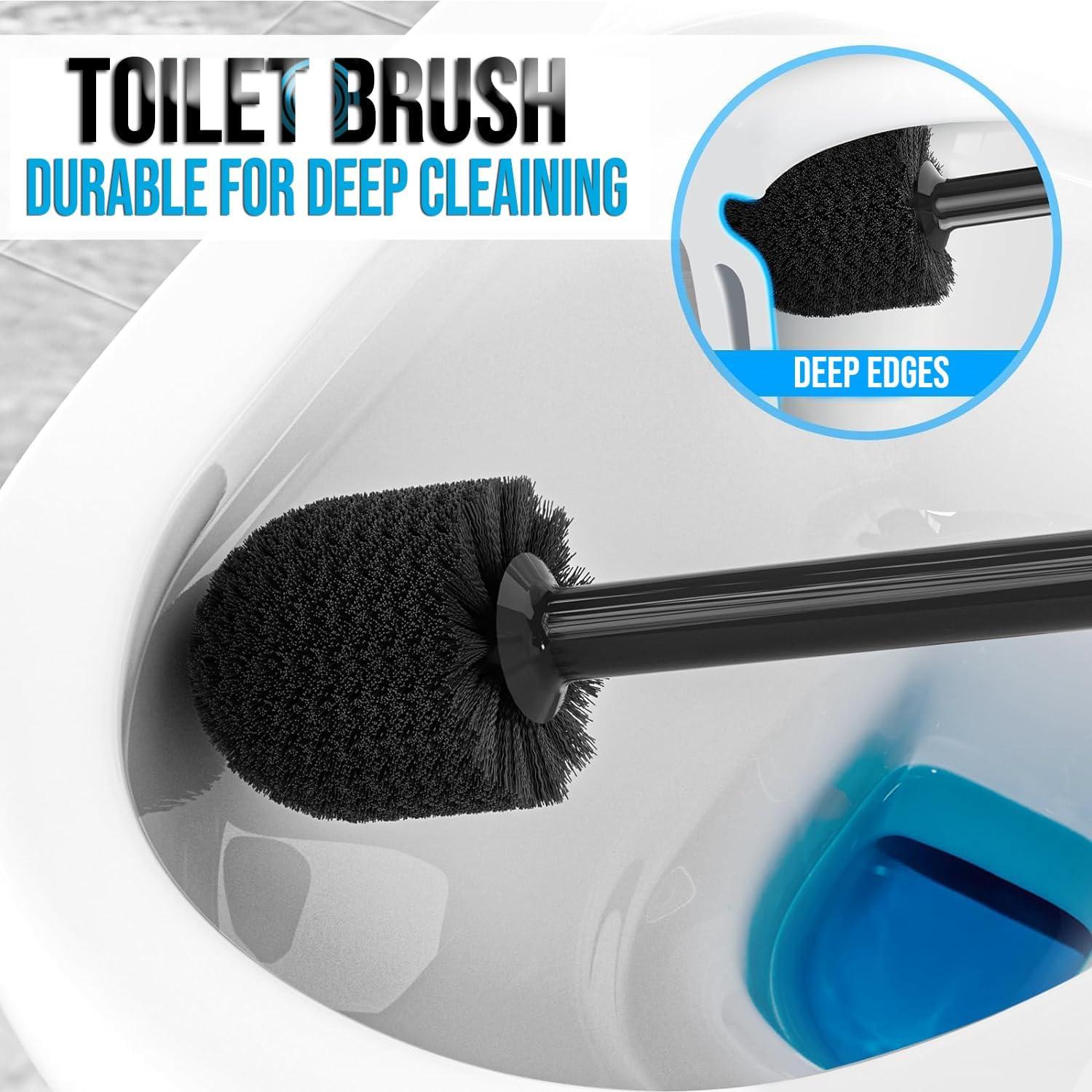 SRIAA Toilet Brush Plunger Set-Bathroom Cleaning Tools, Detachable & Extended Handles, Cleaning Brush and Bathroom Supplies.