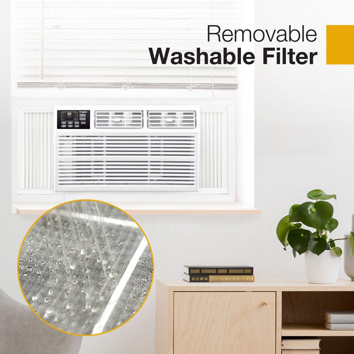 White 18,000 BTU Window Air Conditioner with Heater and Remote