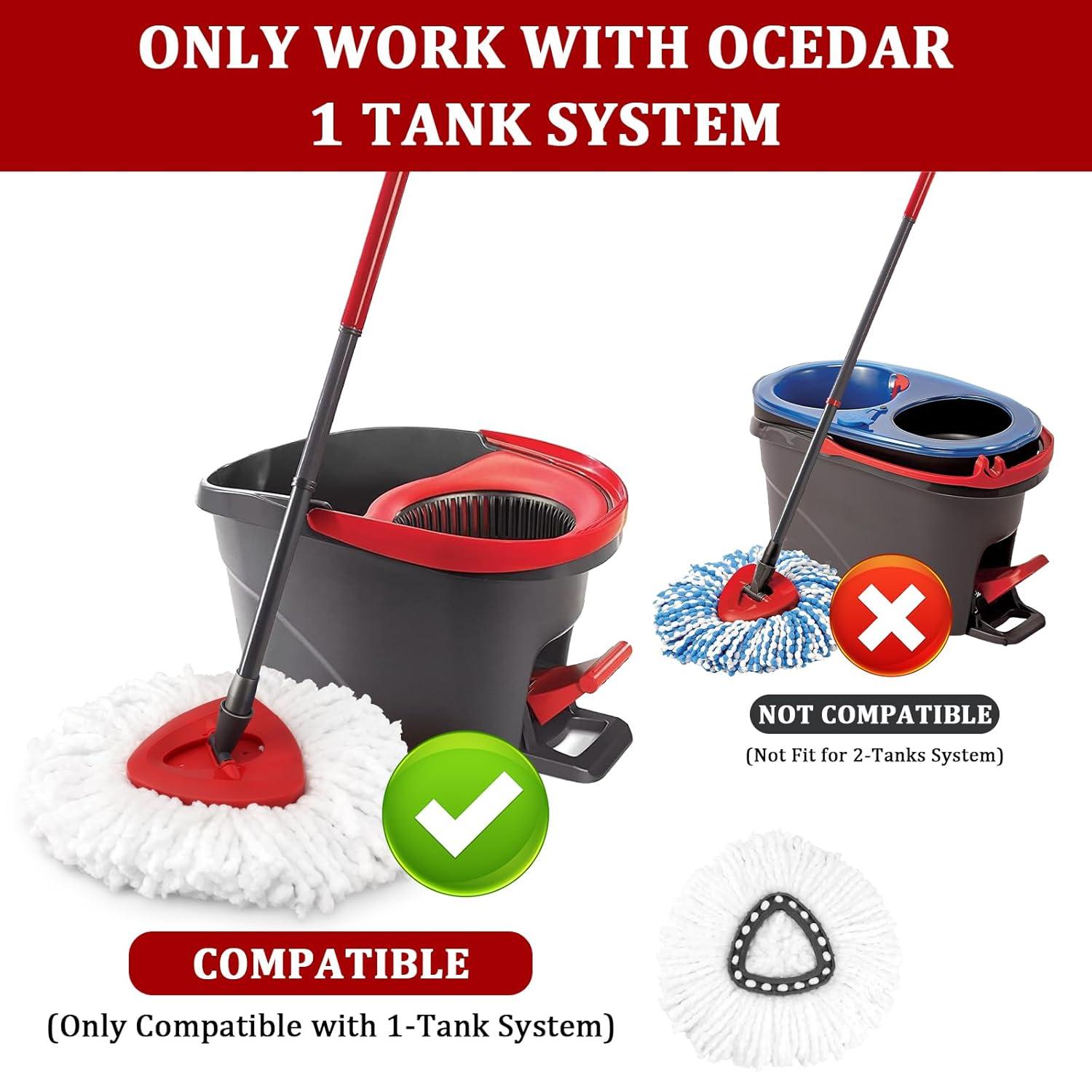 6 Pack Spin Mop Refill - Replacement Head Compatible with O cedar, Microfiber Spin Mop Refills,clean the floor. Easy Floor Cleaning Mop Head Replacement - Bonison