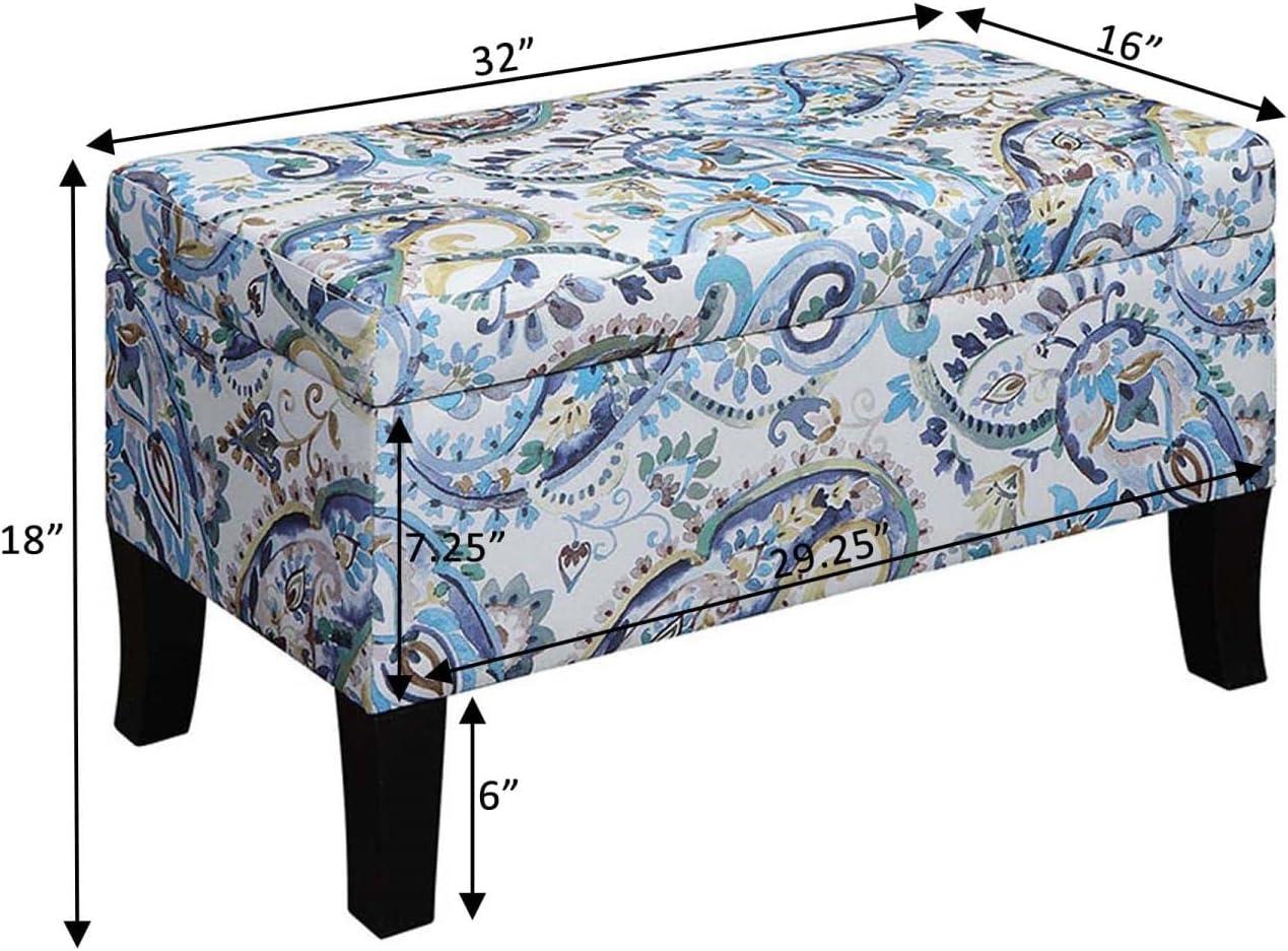 Convenience Concepts Designs4Comfort Winslow Storage Ottoman, Paisley Fabric