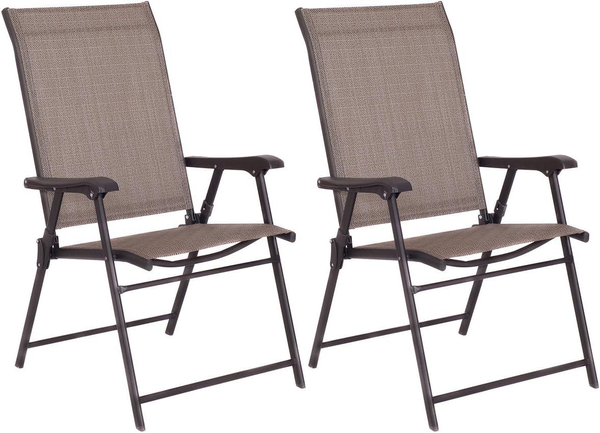 Quick Dry Breathable Fabric Foldable Portable Patio Lawn Chair (Set of 2)