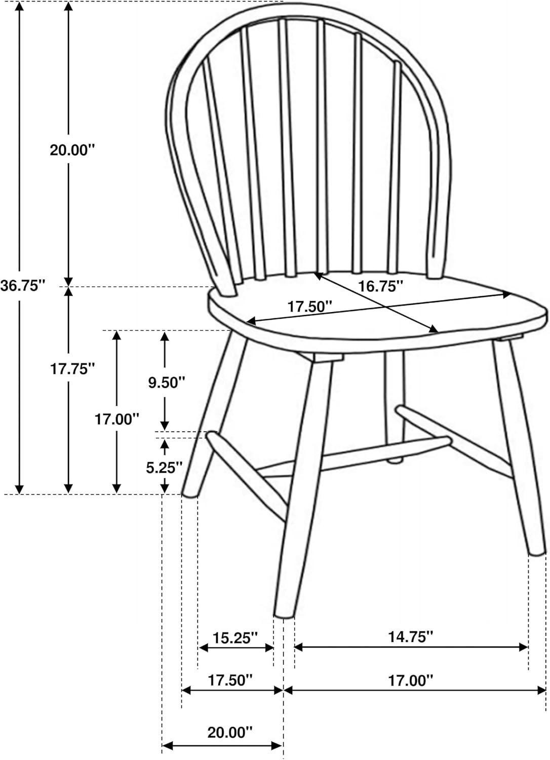 Coaster Farmhouse Windsor Wood Dining Chairs in White