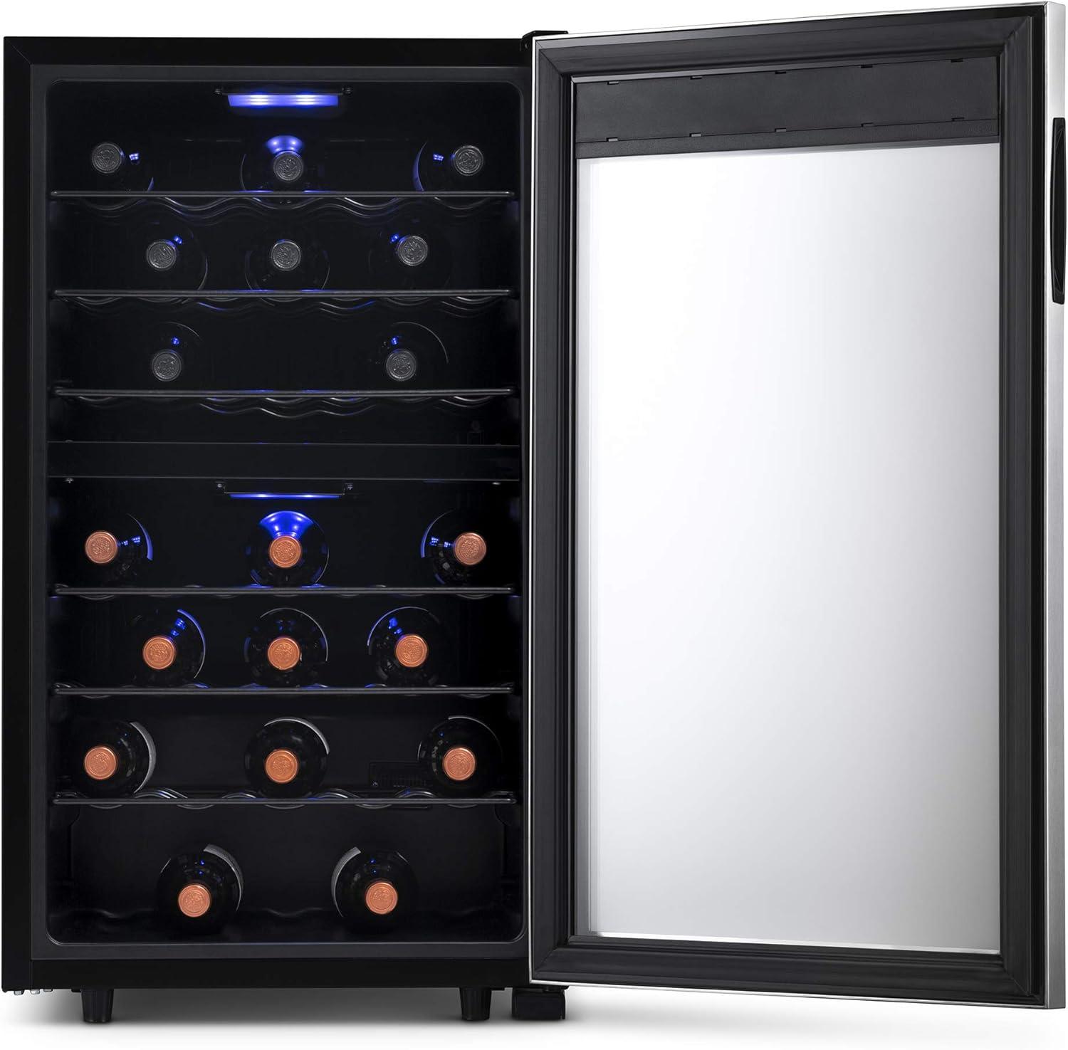 Newair Free Standing Wine Cooler, Stainless Steel