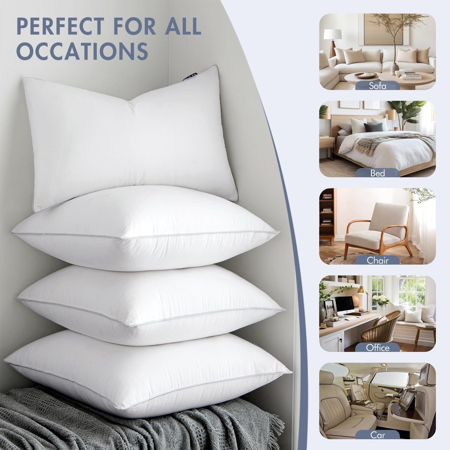 24 x 24 White Cotton Down Alternative Pillow Inserts