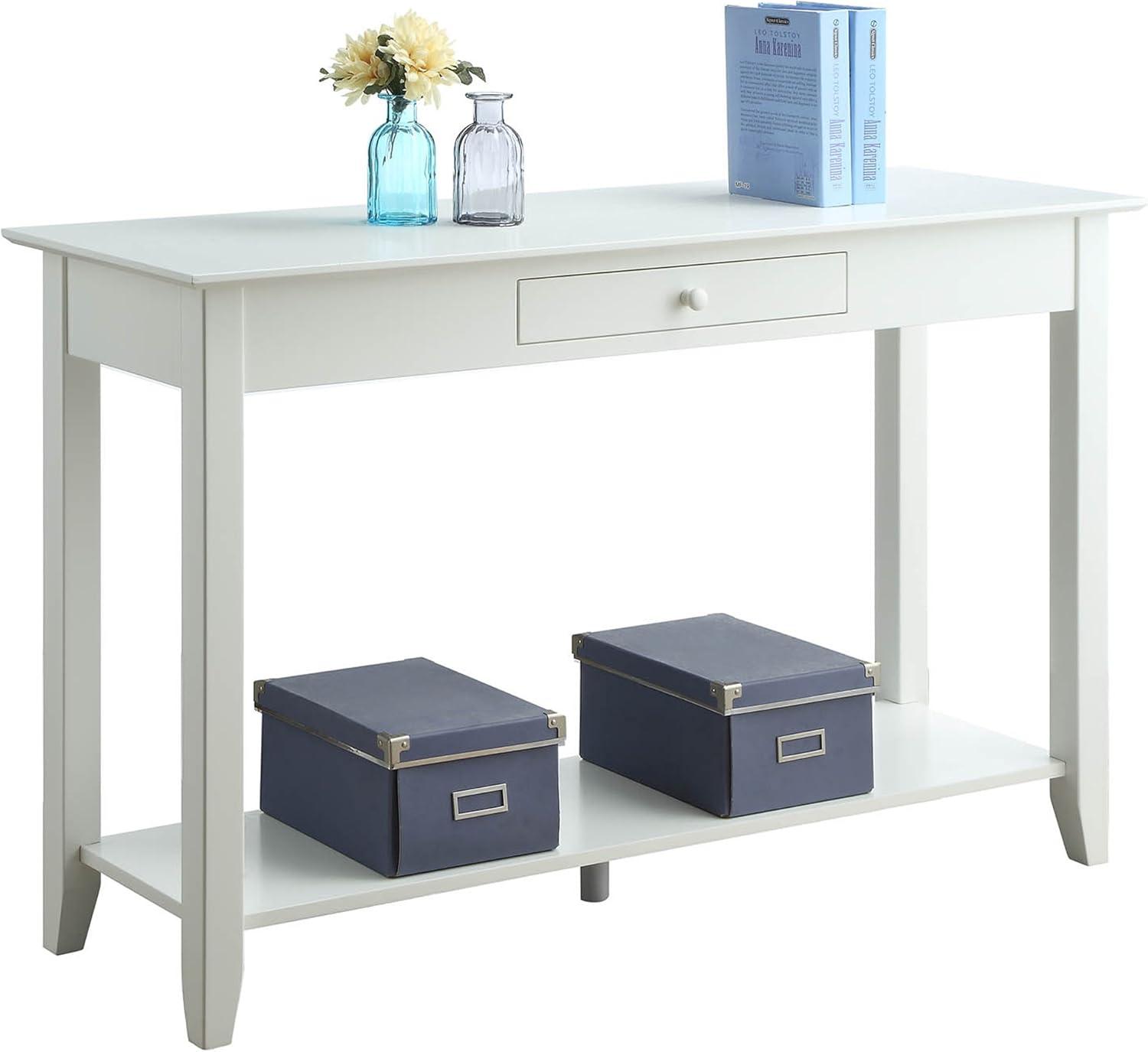 American Heritage Console Table with Drawer, White