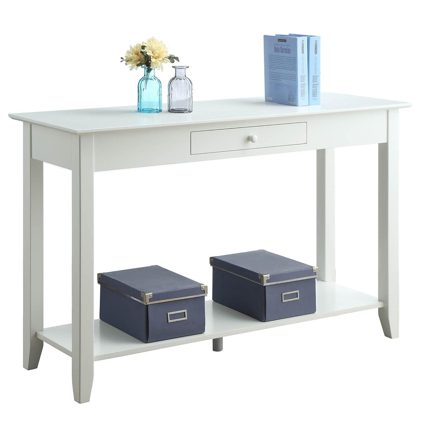 American Heritage Console Table with Drawer, White