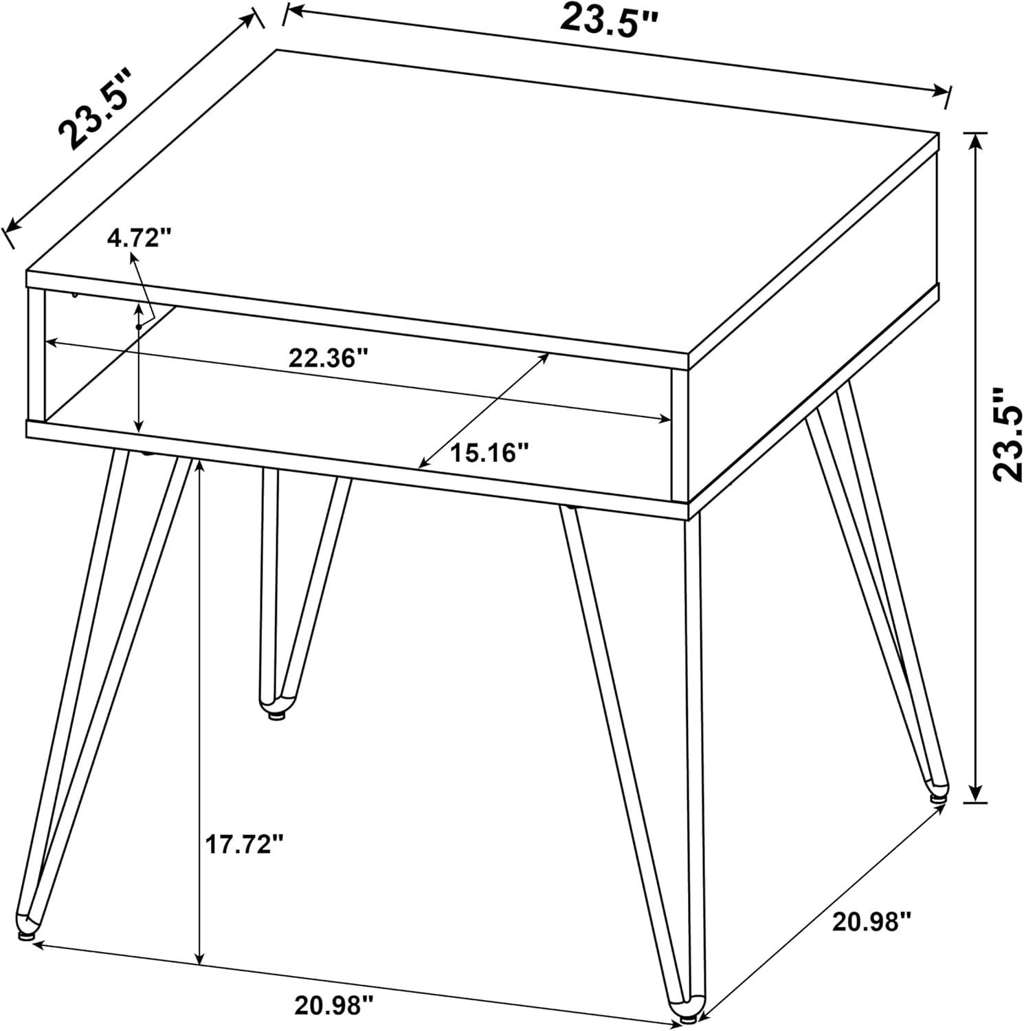 Fanning End Table with Hairpin Legs Golden Oak - Coaster