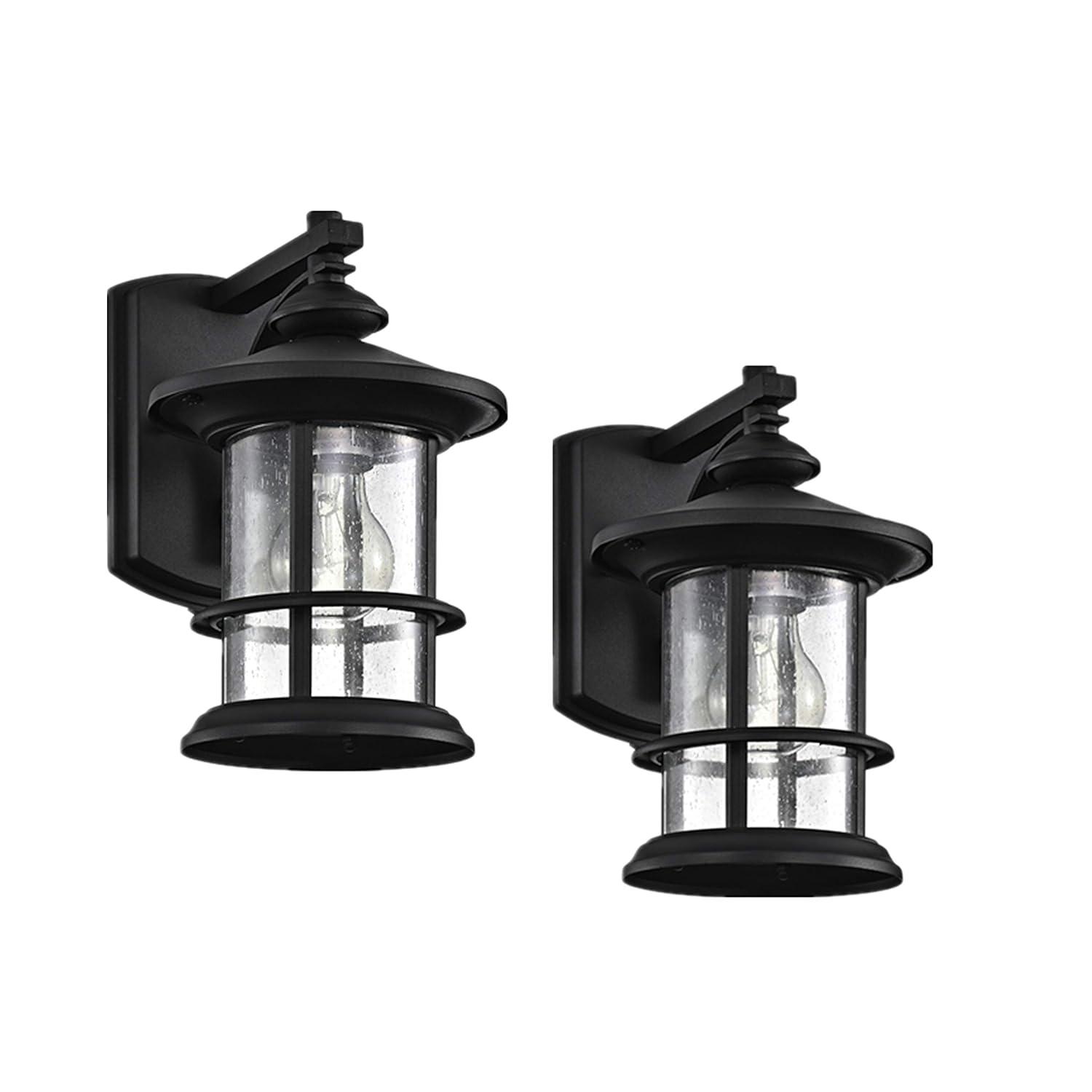 Belle 1 Light Transitional Outdoor Wall Lantern in 2 Pack Matte Black Small Black Matte 7 to 12 Inches Under 6 Inches