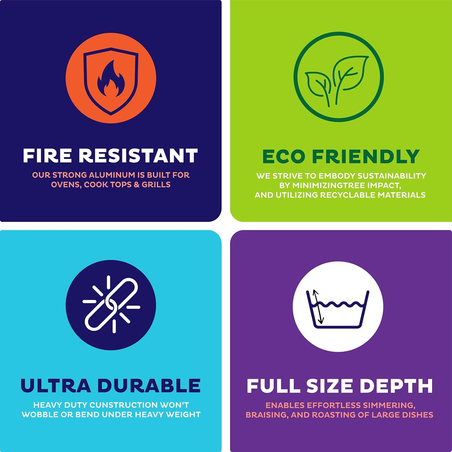 Aluminum Pans 9x13 Disposable Aluminum Foil Pans [30-Pack] Large Baking Pan Trays - Heavy Duty Tin Tray Half Size Chafing Dishes. Food Containers for Roasting, Cooking, Heating or Steam Table