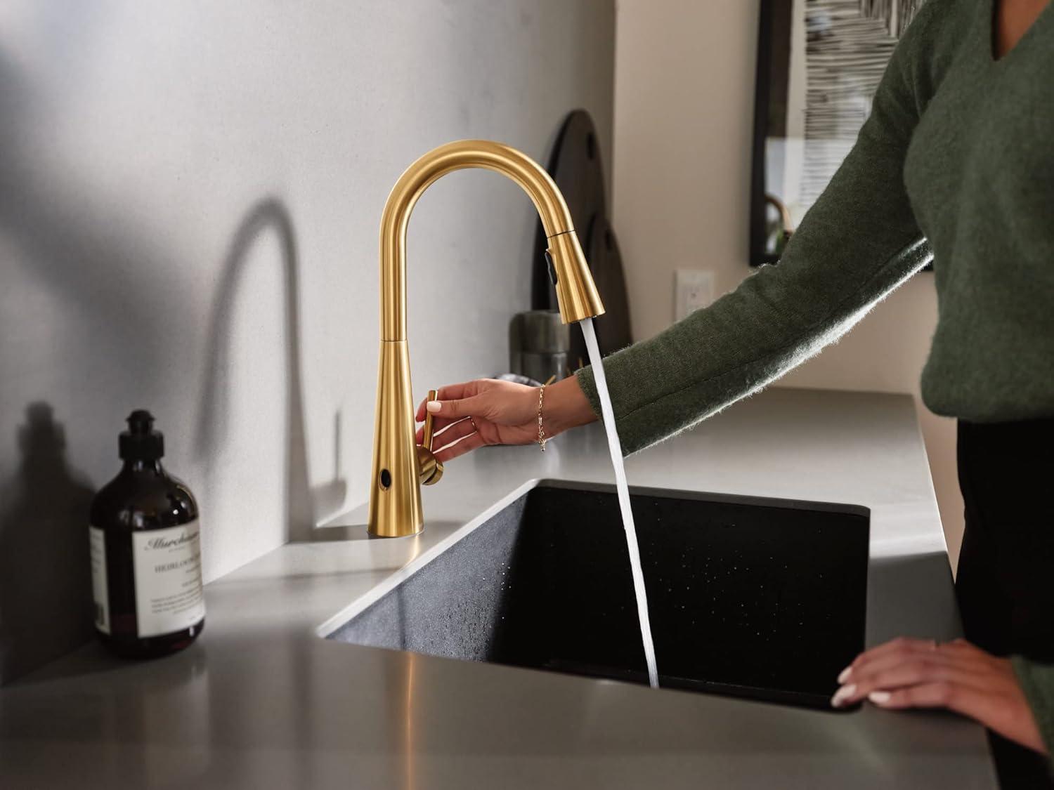 Moen Sleek MotionSense Wave Single Handle Pulldown Kitchen Faucet with Power Clean Technology