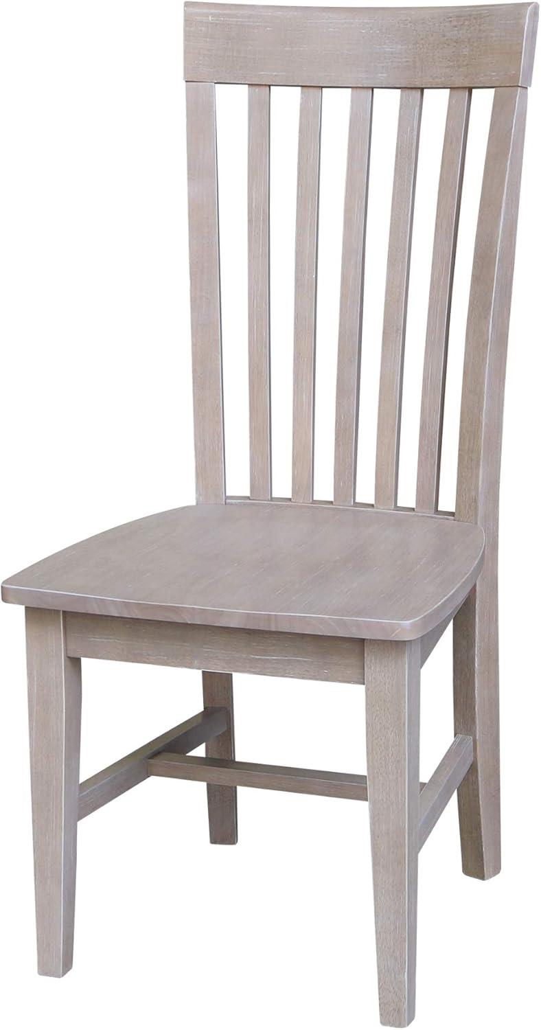 Eco-Friendly Solid Parawood High Slat Side Chair in Washed Gray Taupe