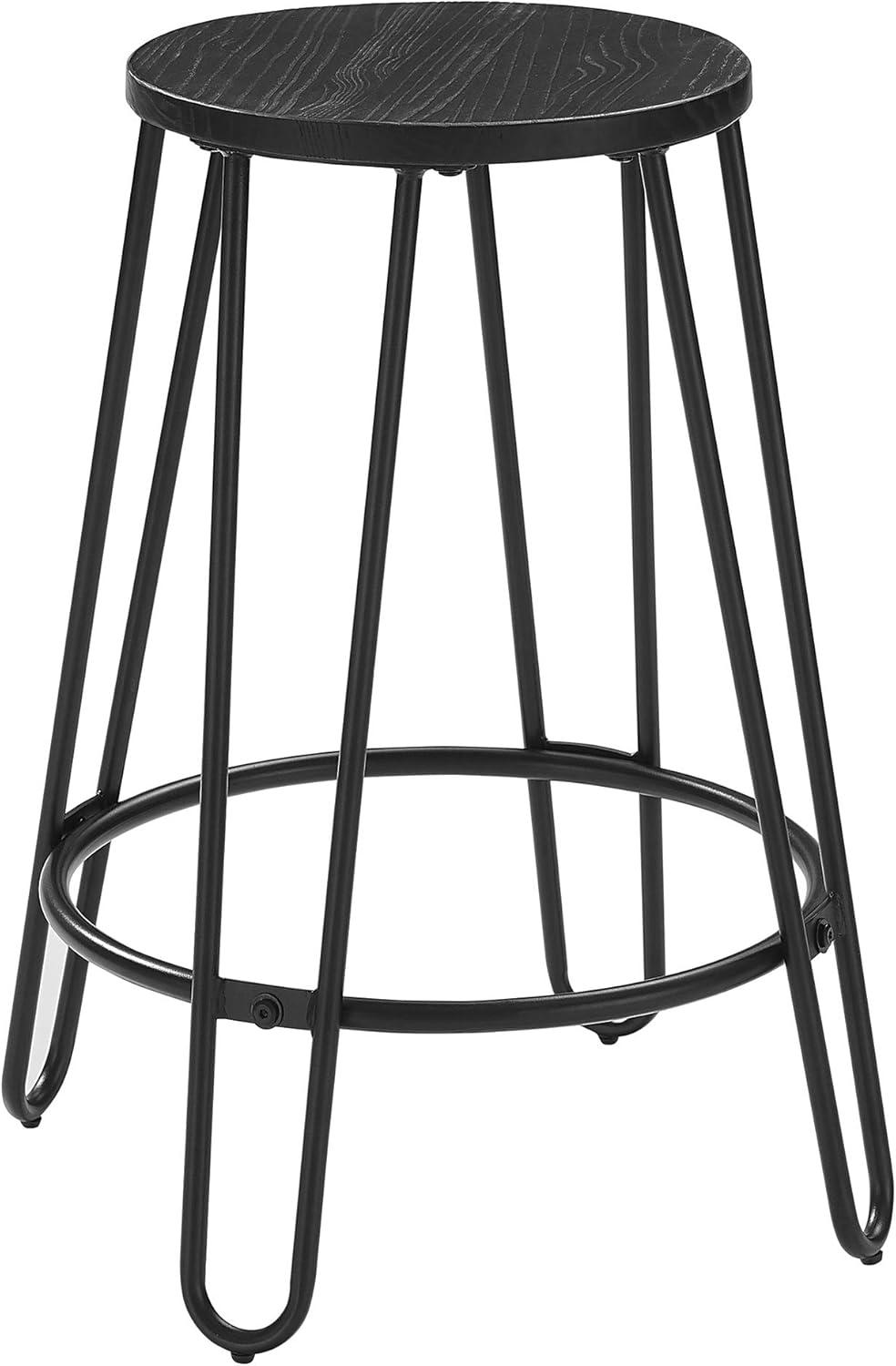 Crosley Furniture Ava Hairpin 24" Counter Stool, Set of 2, Black