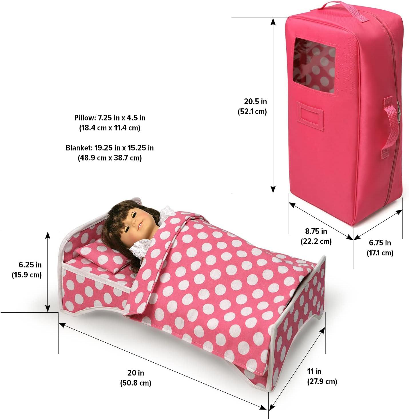 Badger Basket Doll Travel Case with Bed & Bedding