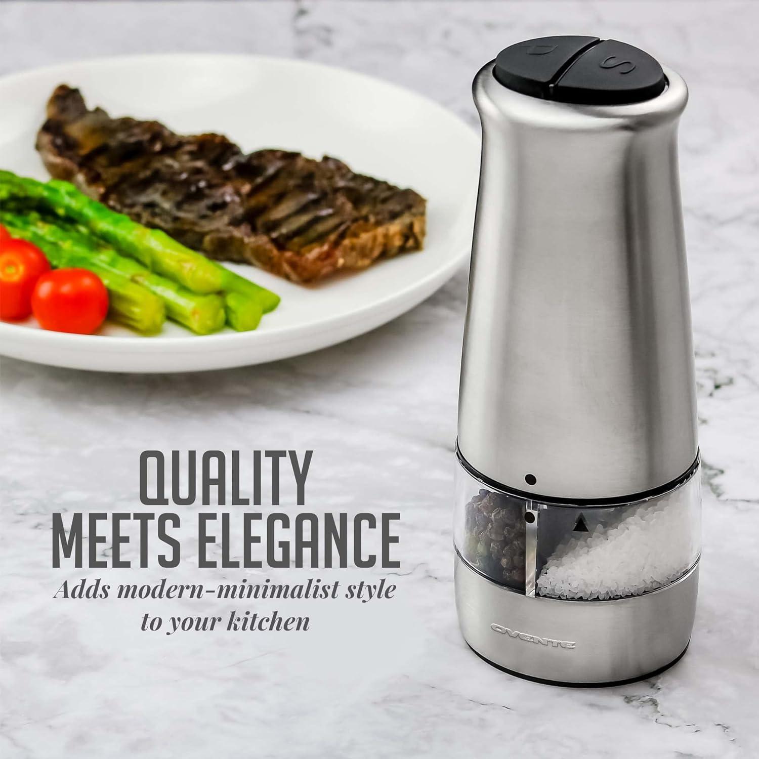 Ovente Electric 2-in-1 Salt & Pepper Combination Mill