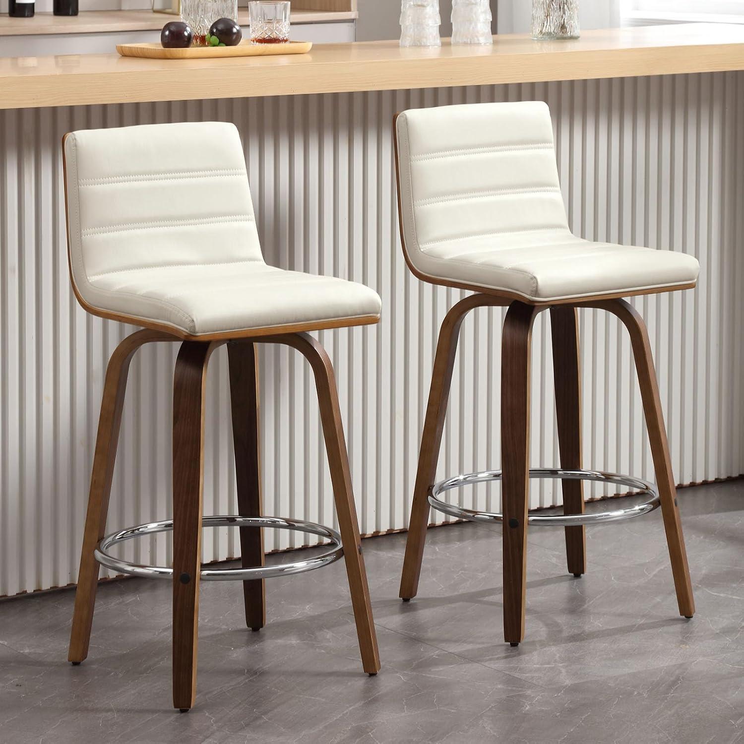 Corrigan Studio® Upholstered Swivel Stool (Set of 2)