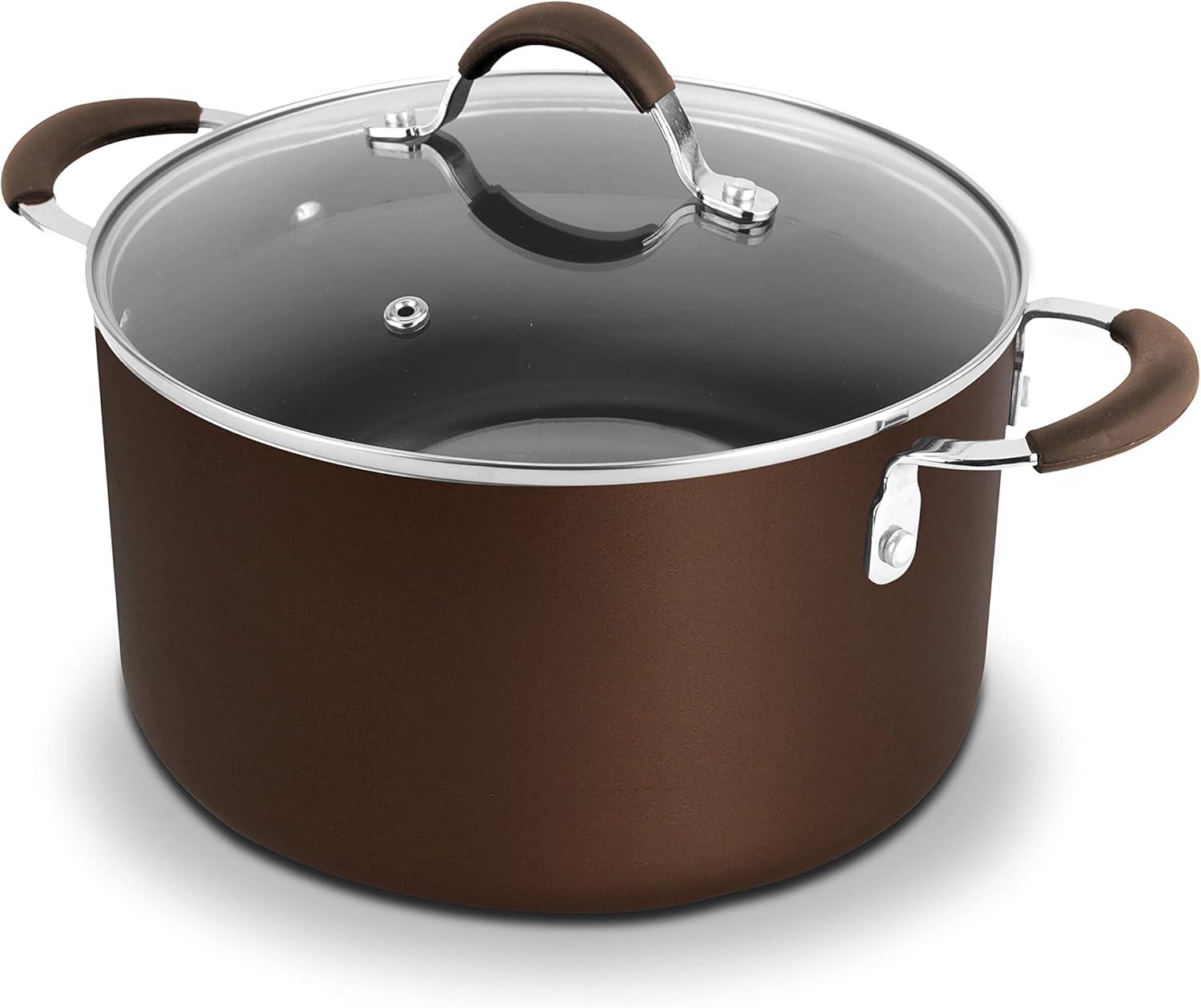 NutriChef 5 Quarts Non-Stick Aluminum Pot Set