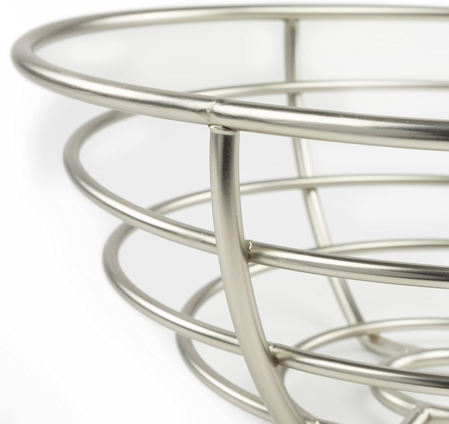 Euro Satin Nickel Alloy Steel Fruit Bowl Basket