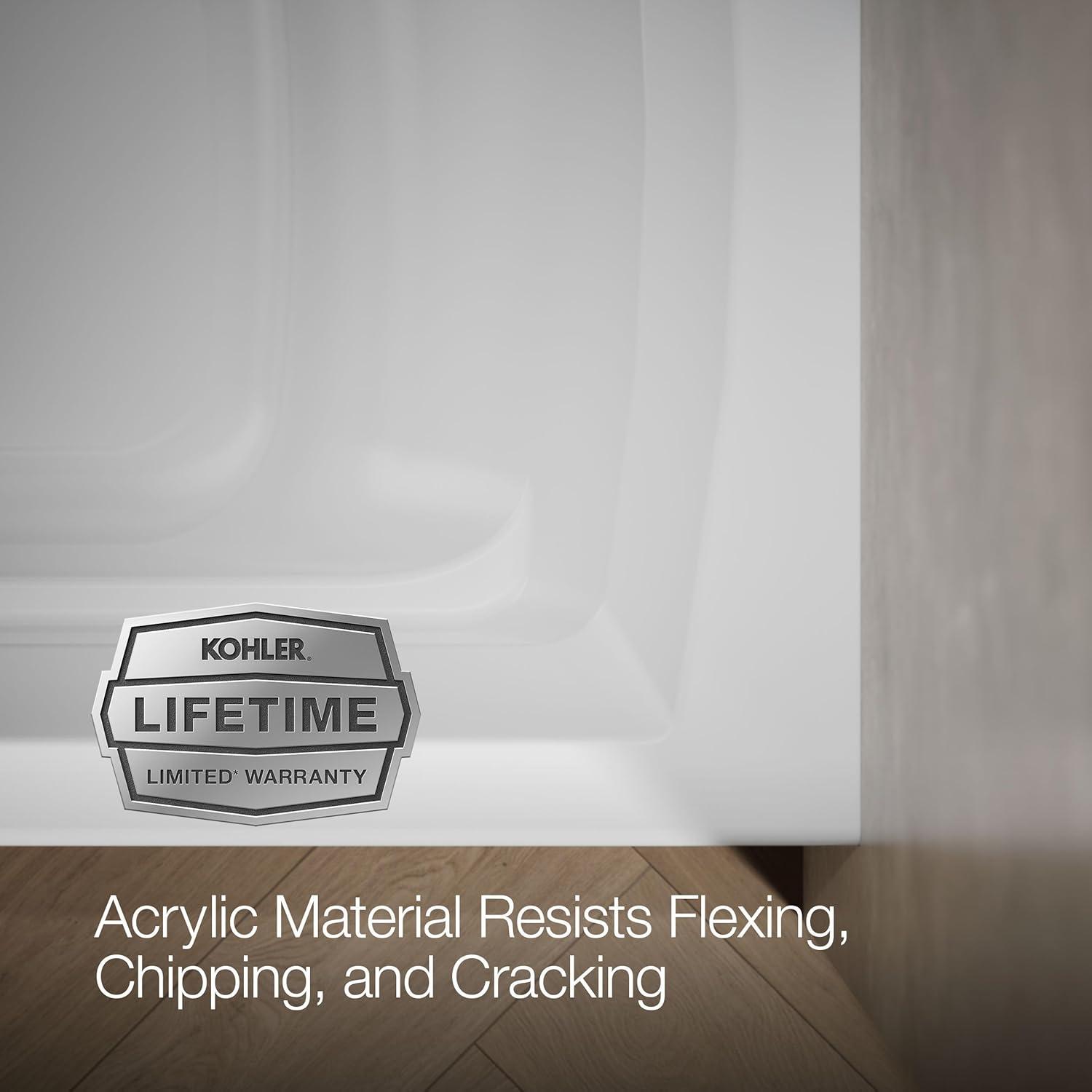 72" x 36" Acrylic Alcove Soaking Bathtub with Comfort Depth