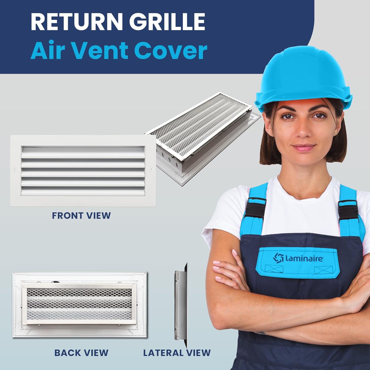 14 in. x 6 in. Aluminum Exterior Return Air Grille in White