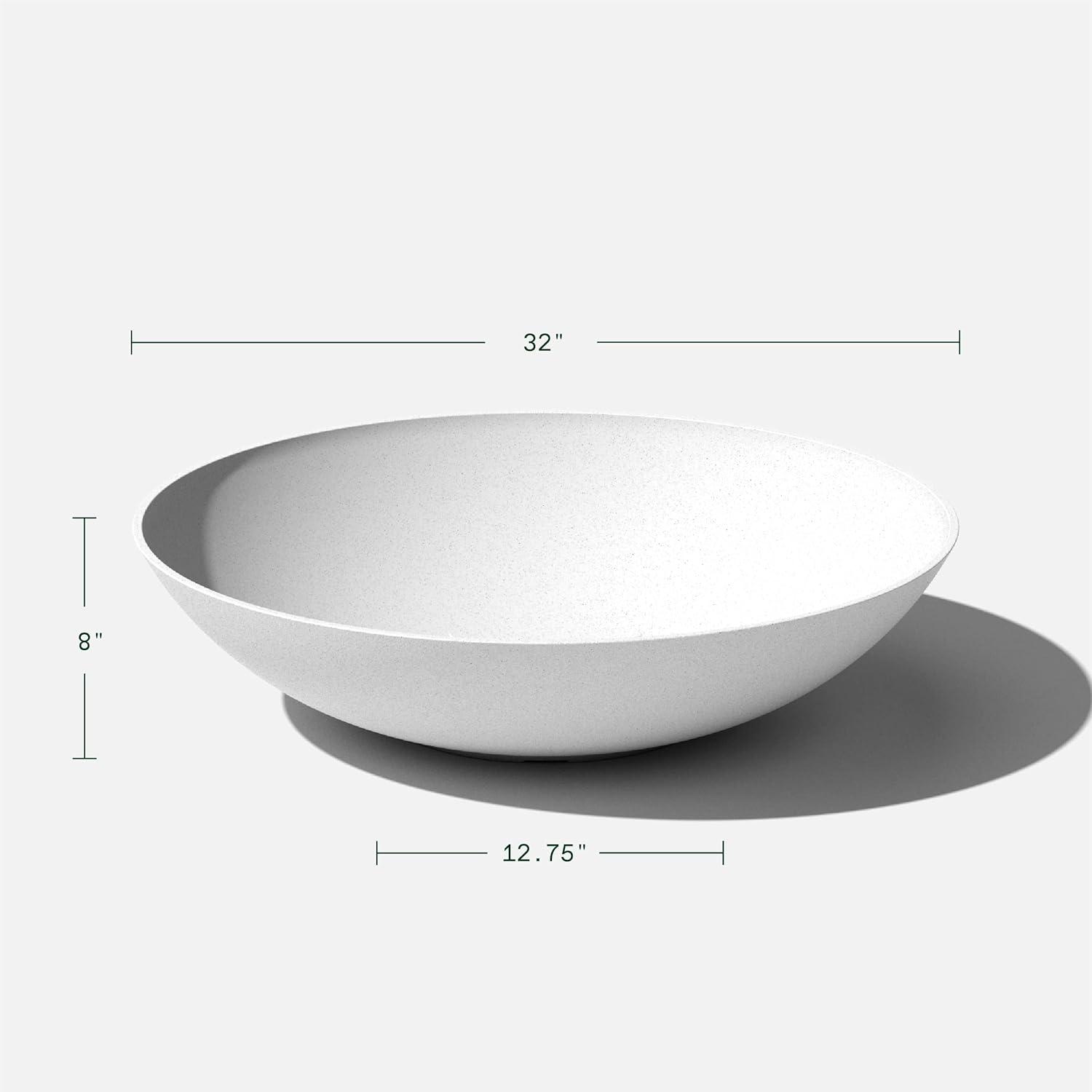 Veradek Mason Series Lane Bowl 32" Plastic-Stone Planter 2-Pack White