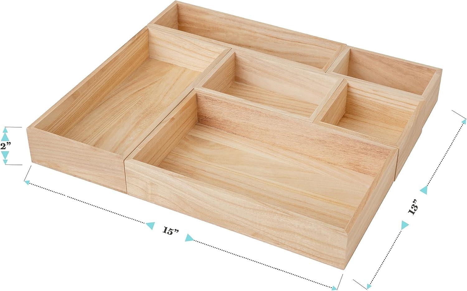 Thomas Martha Stewart 6 Piece Wooden Desk Drawer Organizer Set