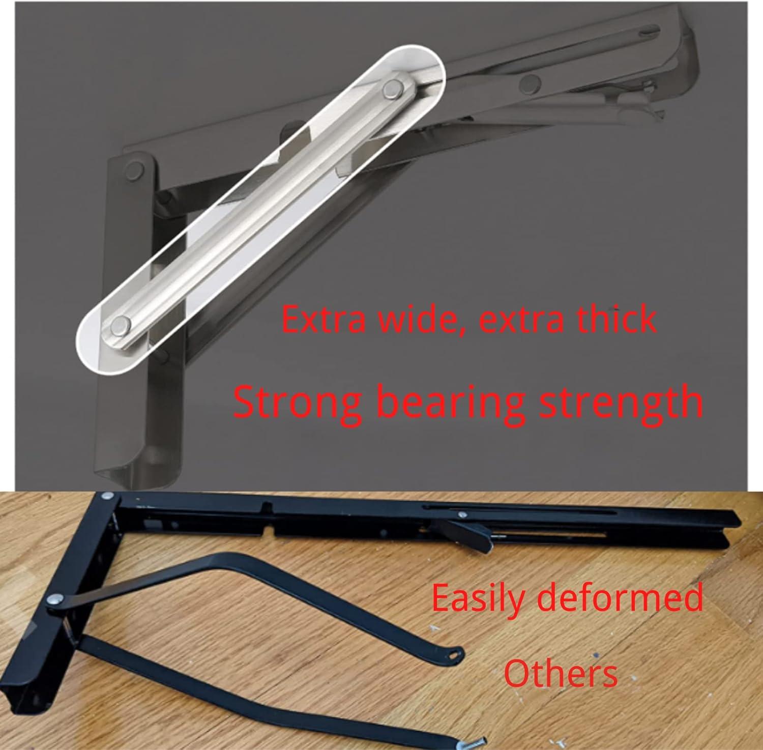 Heavy Duty Black Metal Folding Shelf Brackets