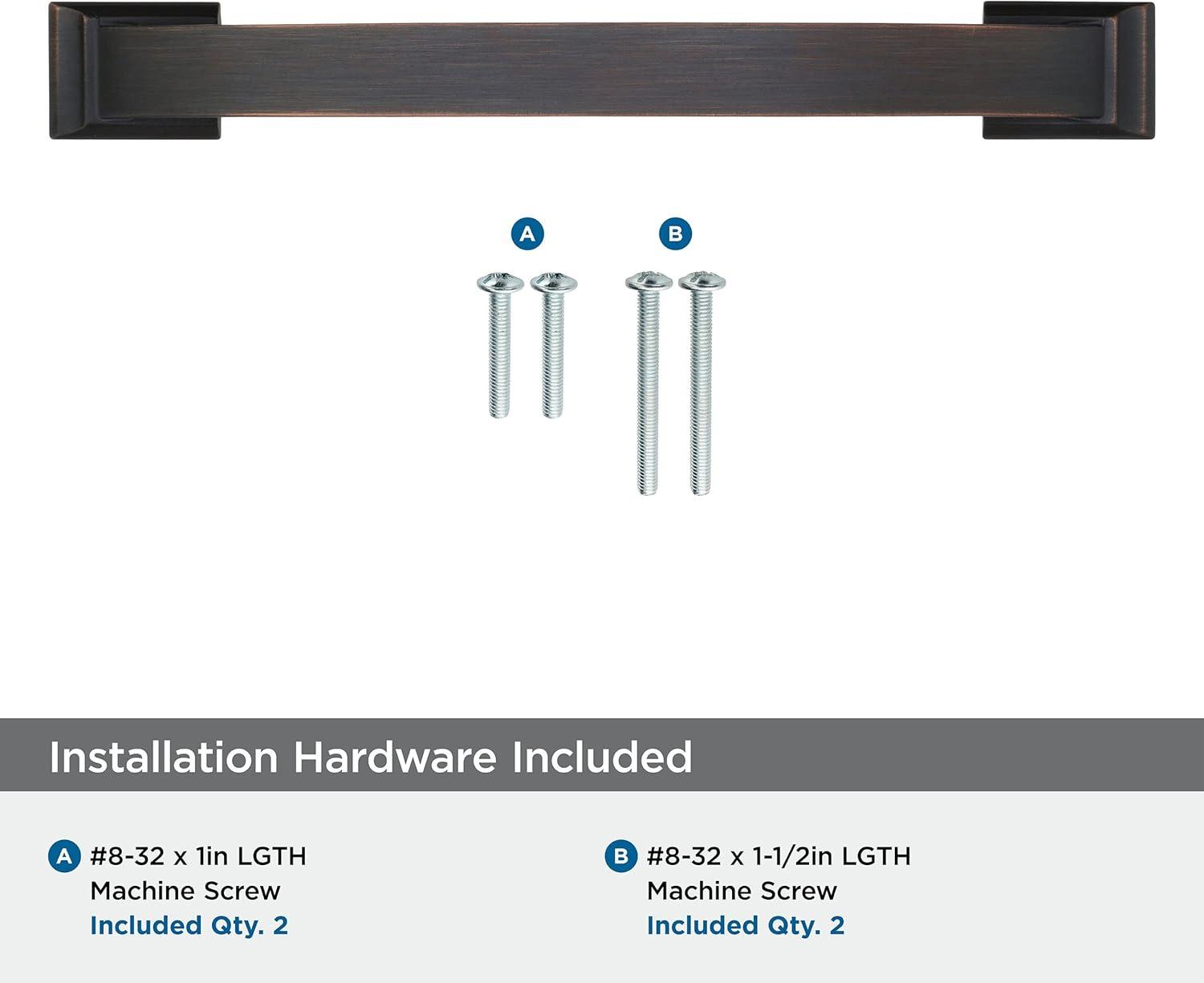 Amerock | Cabinet Pull | Oil Rubbed Bronze | 5-1/16 inch (128 mm) Center to Center | Candler | 1 Pack | Drawer Pull | Drawer Handle | Cabinet Hardware