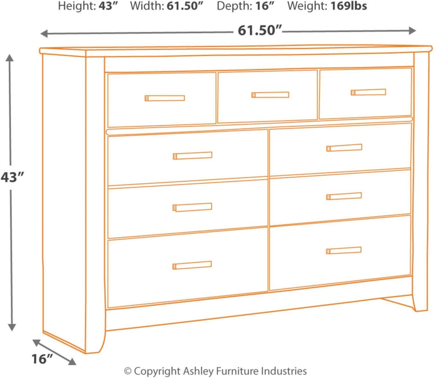 Ashley Furniture Brinxton 7 Drawer Dresser in Charcoal