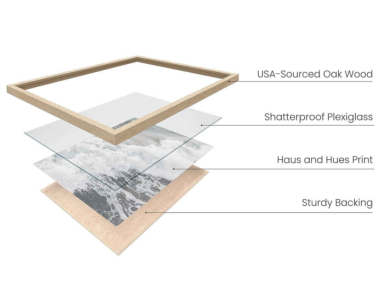 Haus and Hues Beach Wall Decor - Set of 3 Beach Pictures Wall Art, Ocean Wall Art, Coastal Wall Art, Nature Wall Art, Modern Wall Art, Beach Poster, Framed Wall Art For Living Room(Framed Beige 12x16)