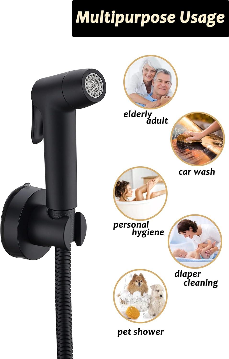 Matte Black 4-Mode Handheld Bidet Sprayer Kit