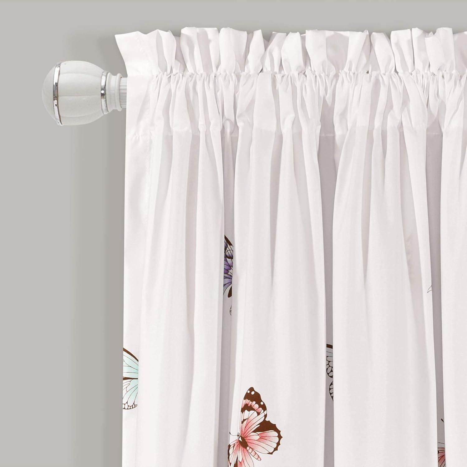 Lush Decor Flutter Butterfly Polyester Semi Sheer Curtain Pair (Set of 2)