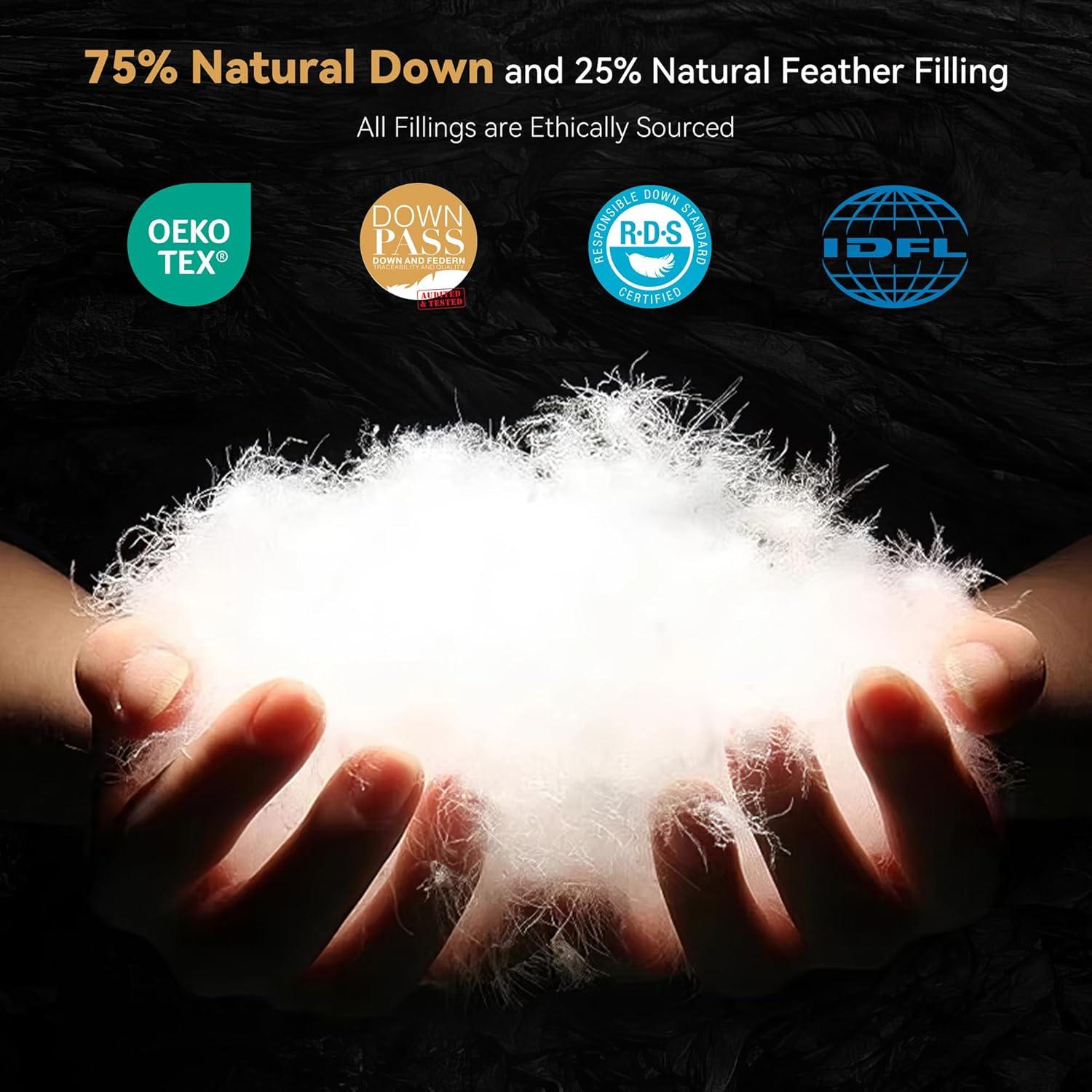 SNOWMAN Extra-Soft Down Blanket Queen, Lightweight Down Comforter with 8 Corner Tabs, Cooling Bed Comforter for Hot Sleepers, 18oz Fill Weight and Noiseless Down Proof Fabric (White, 90"x90")