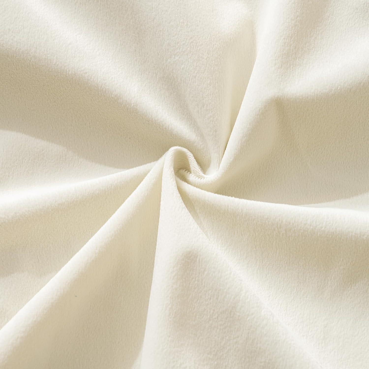 Fancy Homi 2 Packs Boho Decorative Throw Pillow Covers 18x18 Inch for Living Room Couch Bed Sofa, Rustic Modern Farmhouse Home Decor, Soft Corduroy Cream Square Cushion Case 45x45 cm