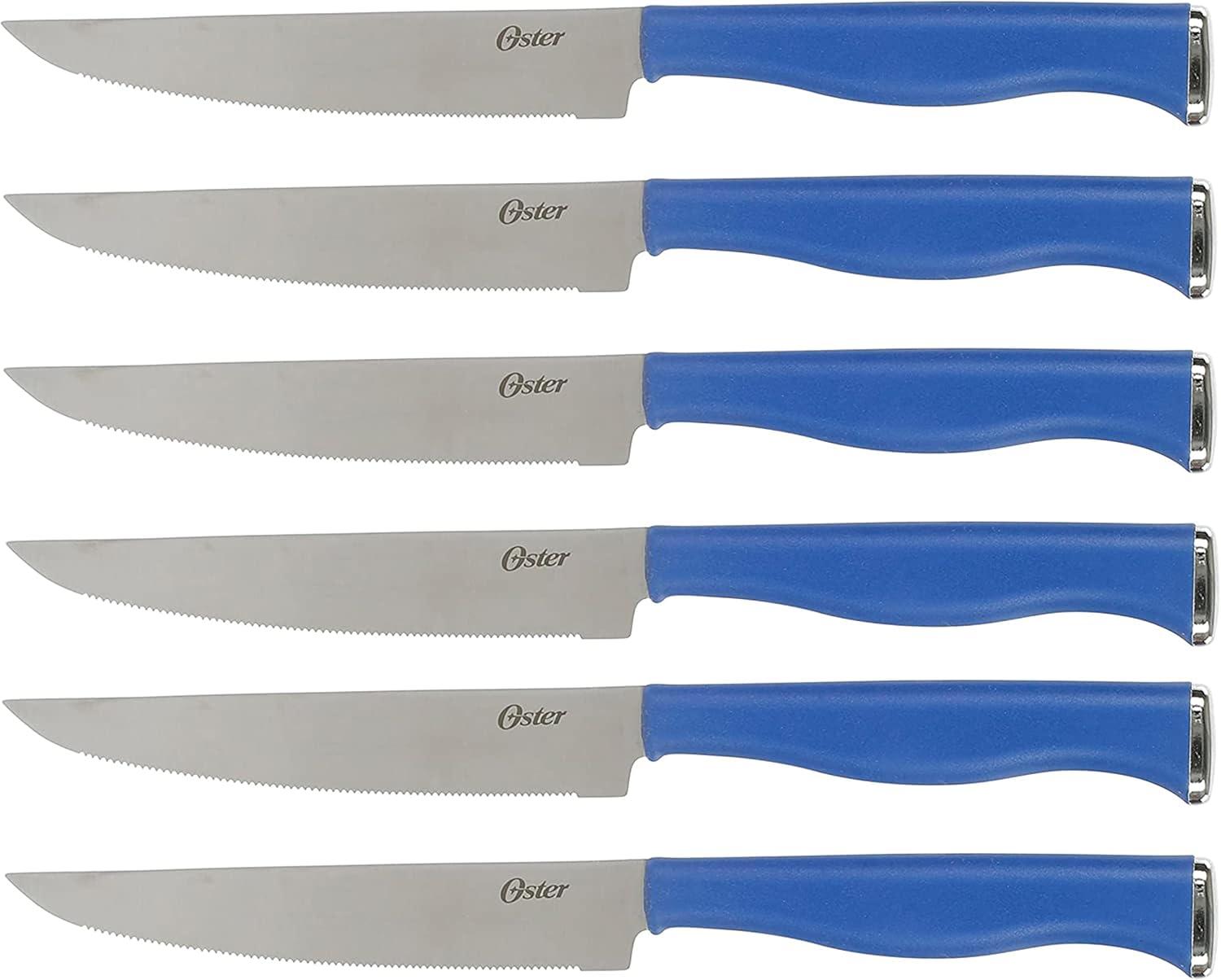 Oster Langmore 15 Piece Stainless Steel Blade Cutlery Set in Dark Blue