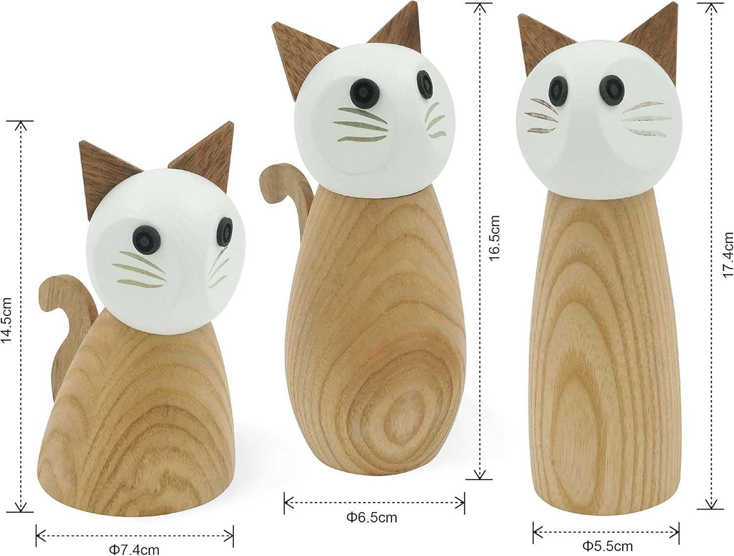 Cat-Shaped Wooden Salt and Pepper Mill Grinder