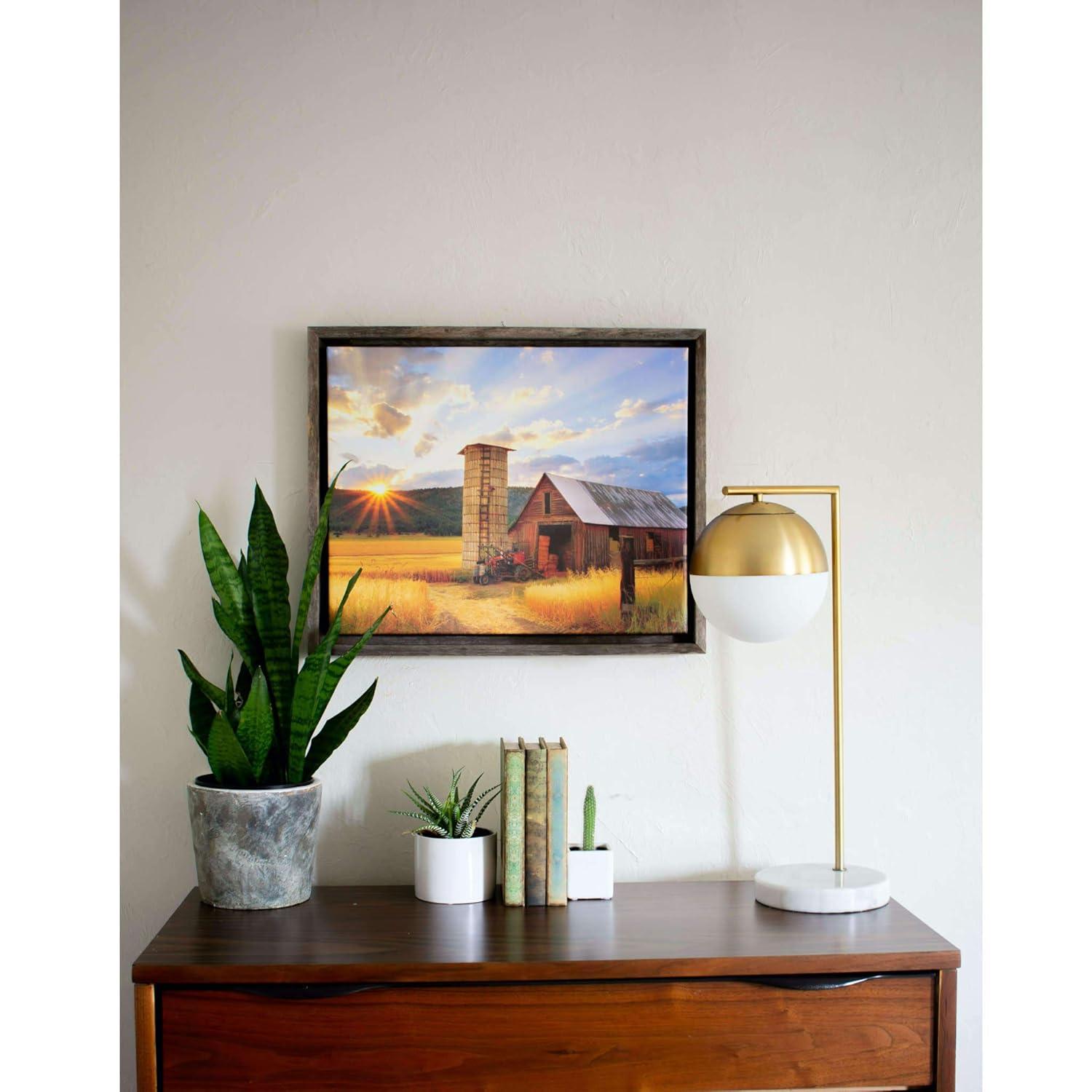 BarnwoodUSA | Rustic Barnwood Canvas Frame | For Oil Paintings & Wall Art | Natural Weathered Gray | 16" x 20"