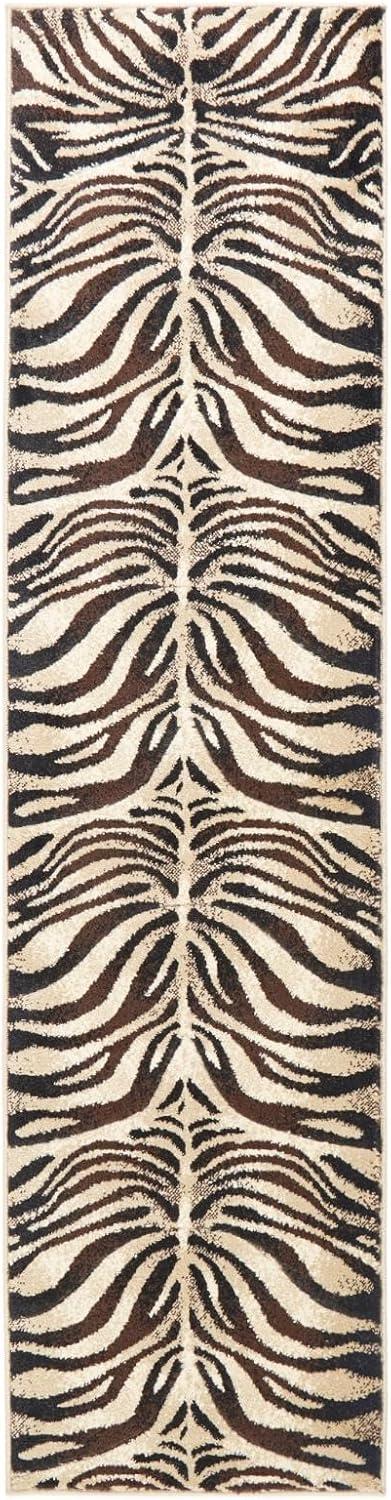 Home Dynamix Tribeca Fawn Contemporary Animal Print Runner Area Rug, Dark Brown/Beige, 1'9"x7'2"