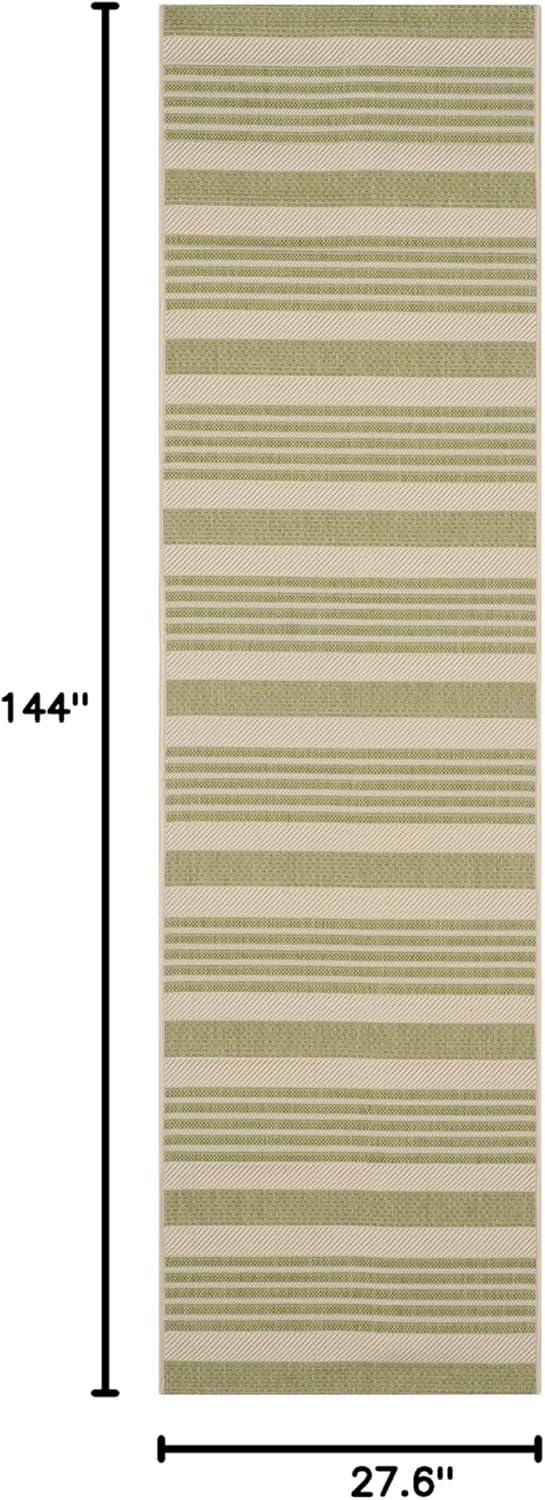 Arneshia Striped Beige/Sweet Pea Indoor/Outdoor Area Rug