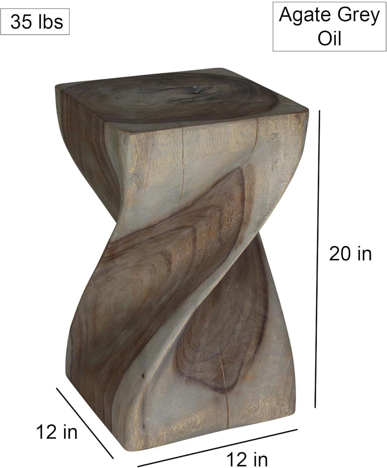Haussmann® Original Wood Twist Stool 14 X 14 X 20 In High Walnut Oil