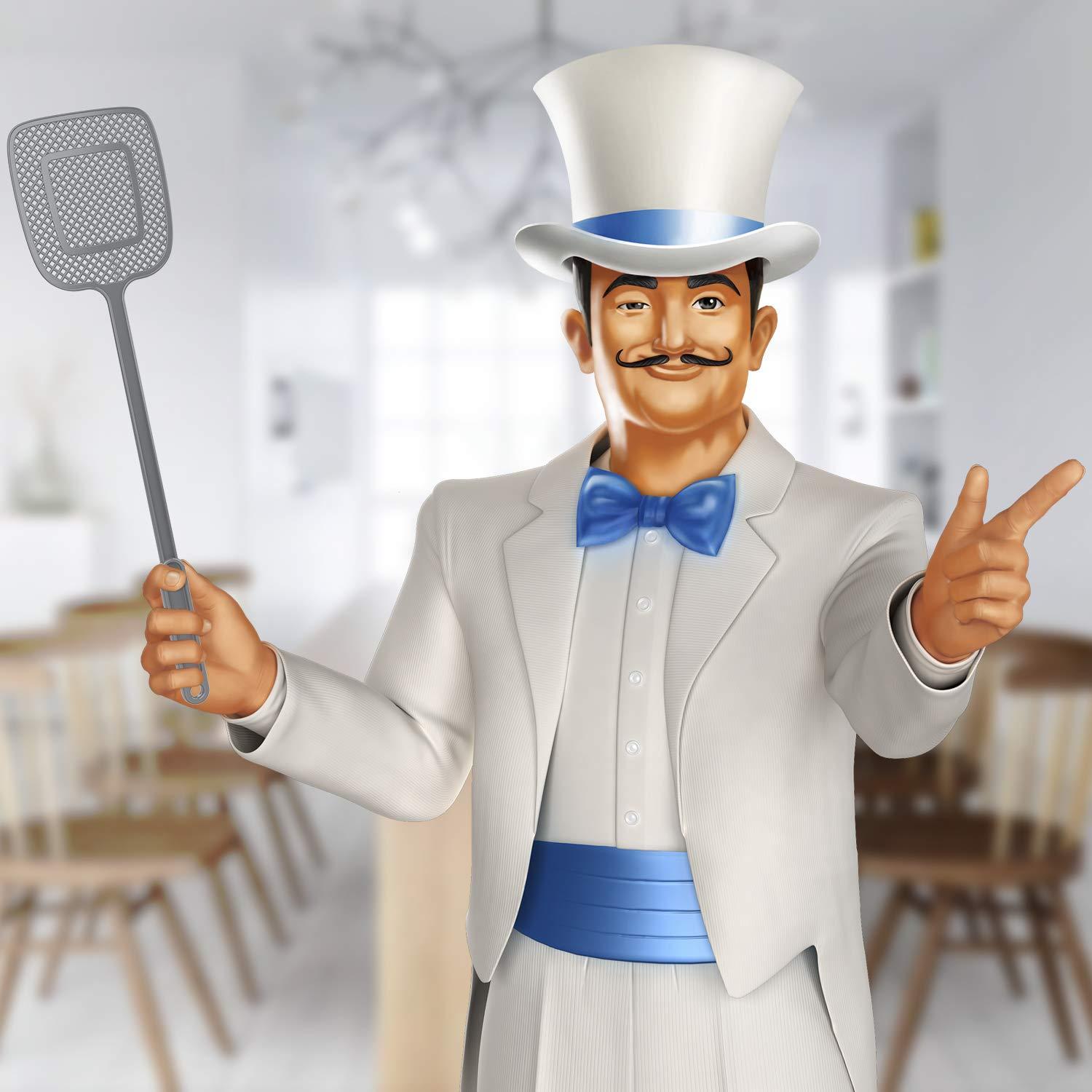 MR.Siga Matamoscas de Plástico con Mango Largo, Gris, Paquete de 6