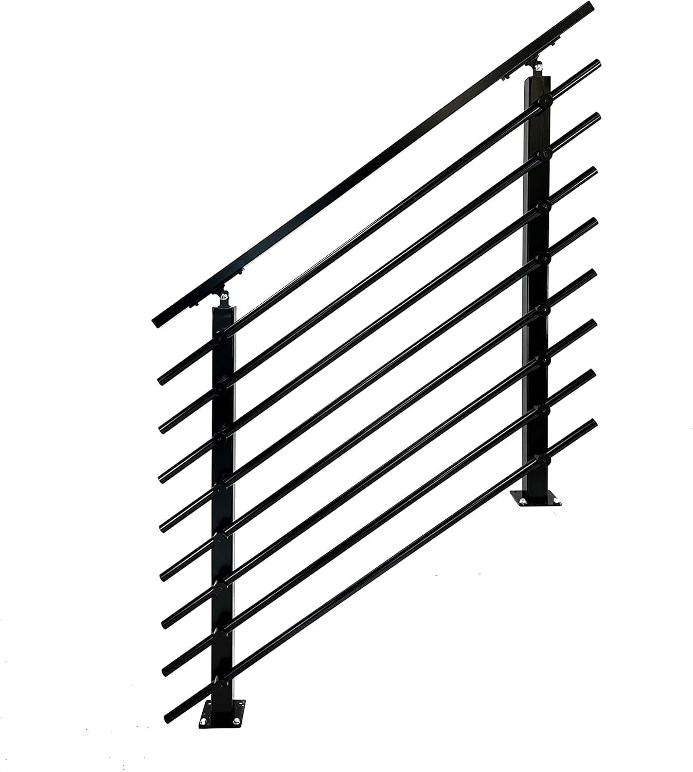 Adjustable Black Stainless Steel Stair Railing System